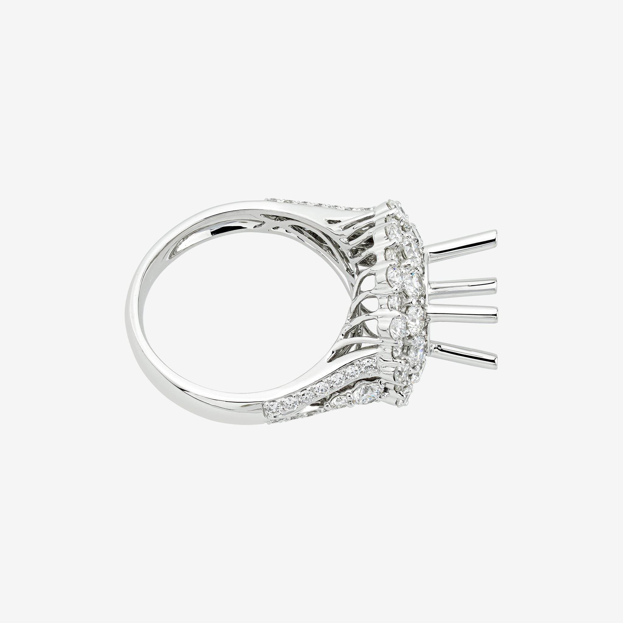 DOUBLE HALO SEMI-SET RING