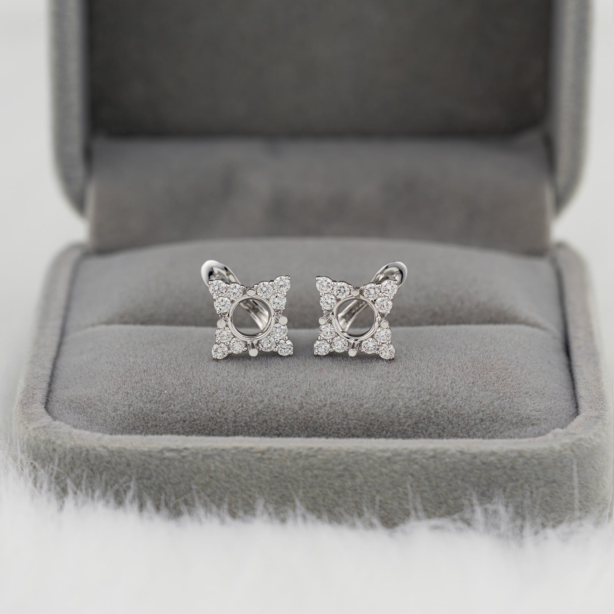 RADIANT SEMI-SET LEVERBACK EARRINGS