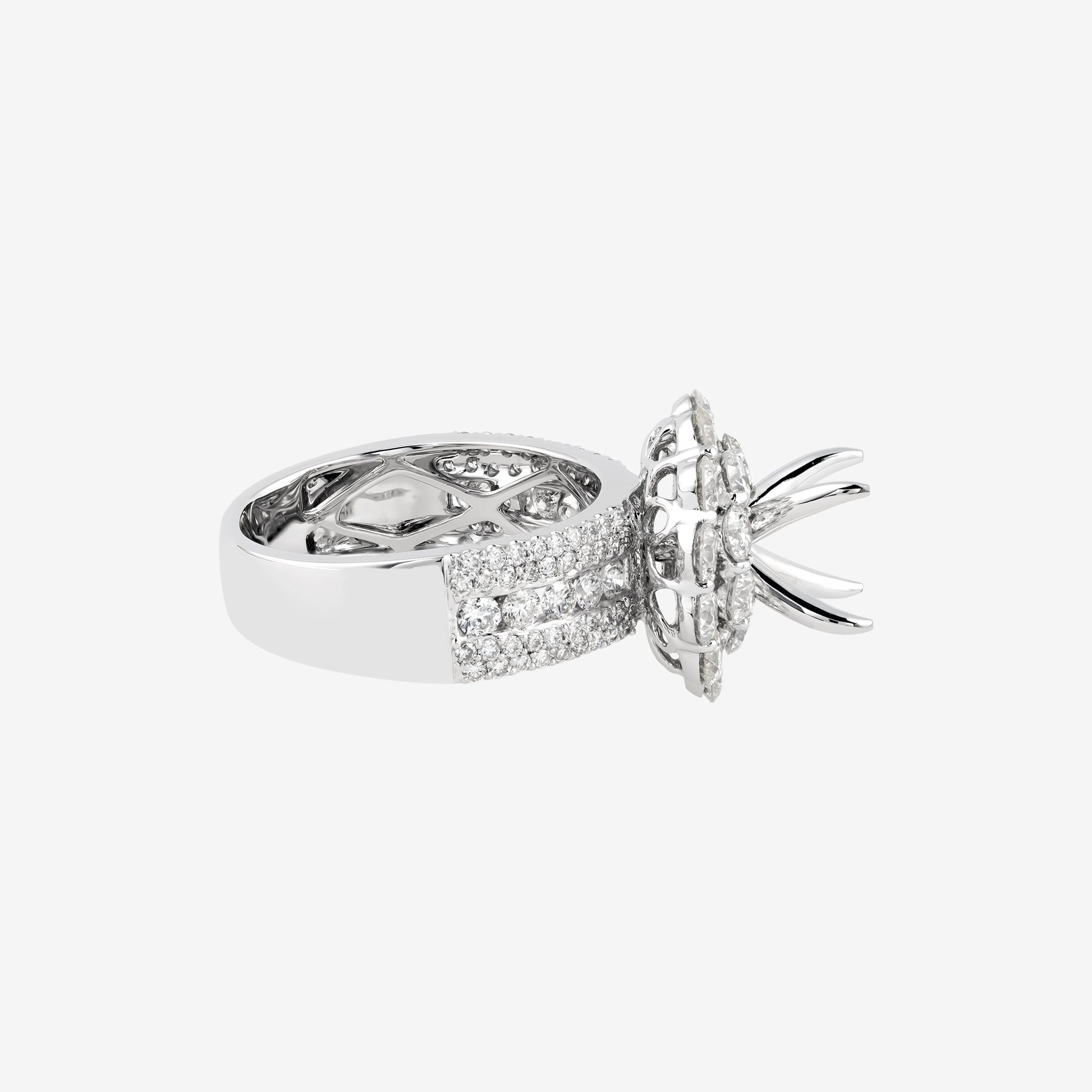HIGH PROFILE DOUBLE HALO SEMI-SET RING