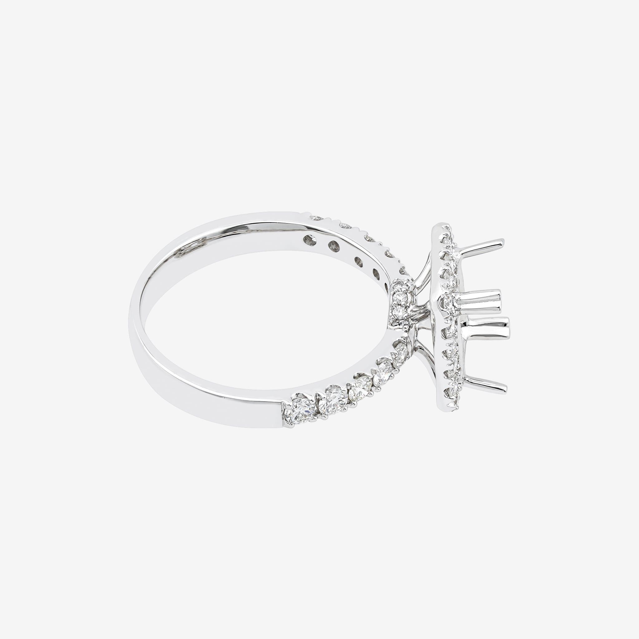 EMERALD HALO SEMI-SET RING