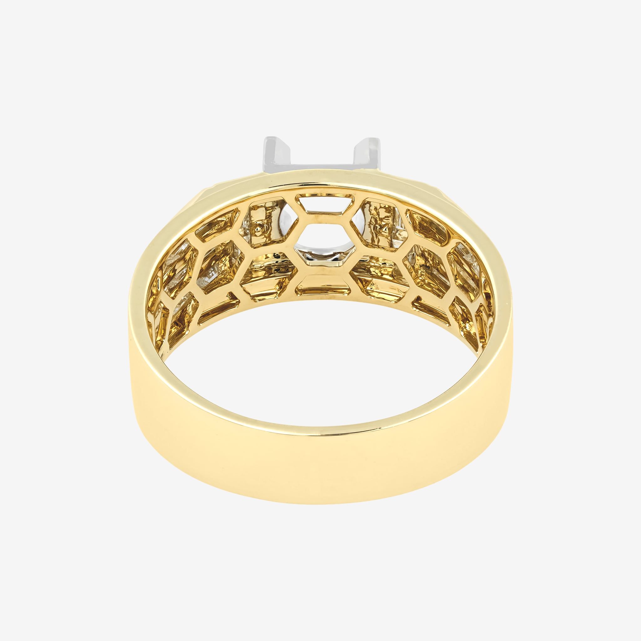 DUO-TONE MULTI-ROW SEMI-SET RING