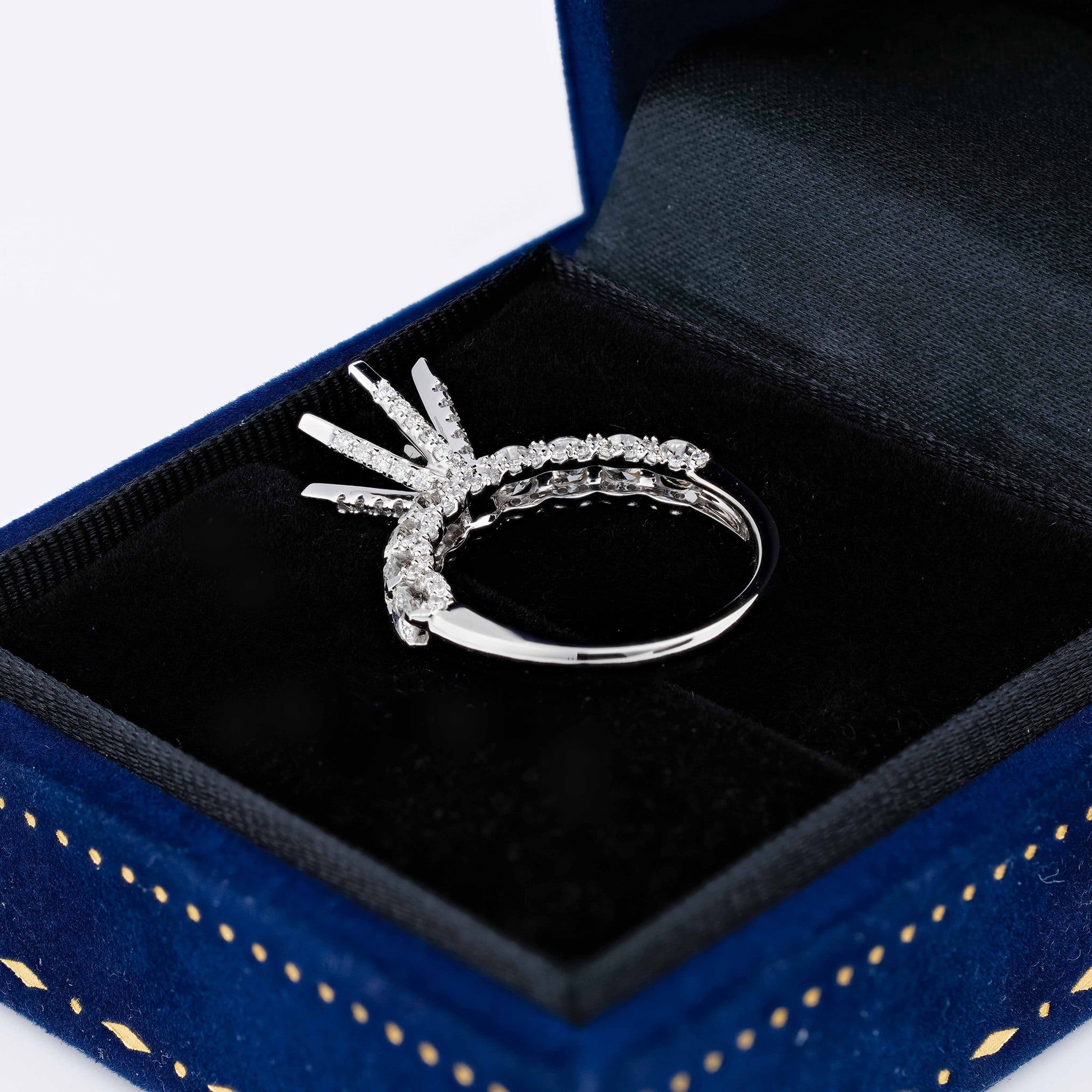 CROWN HEAD SEMI-SET RING