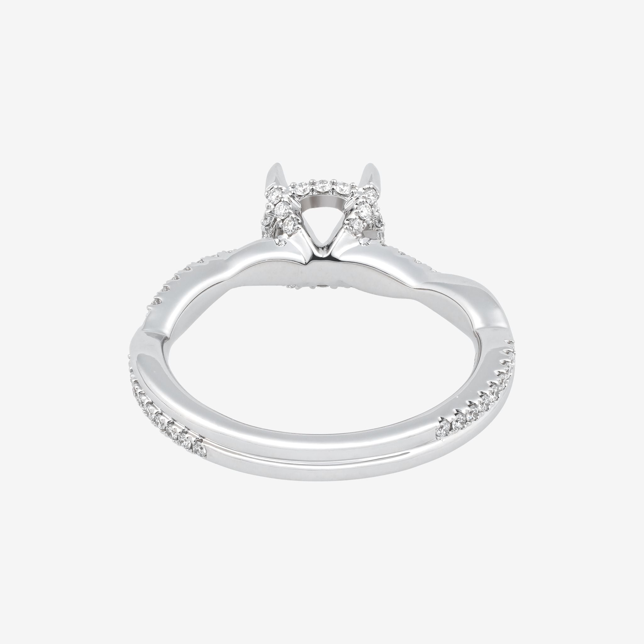 TWSITED SHANK UNDER HALO SEMI-SET RING