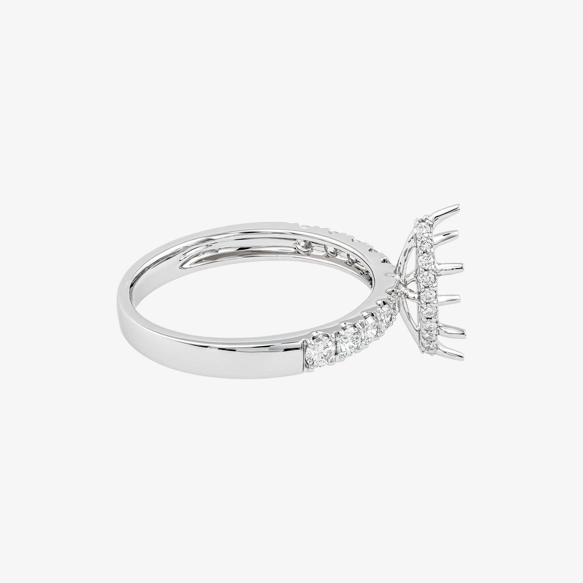 MARQUISE UNDER HALO SEMI-SET RING