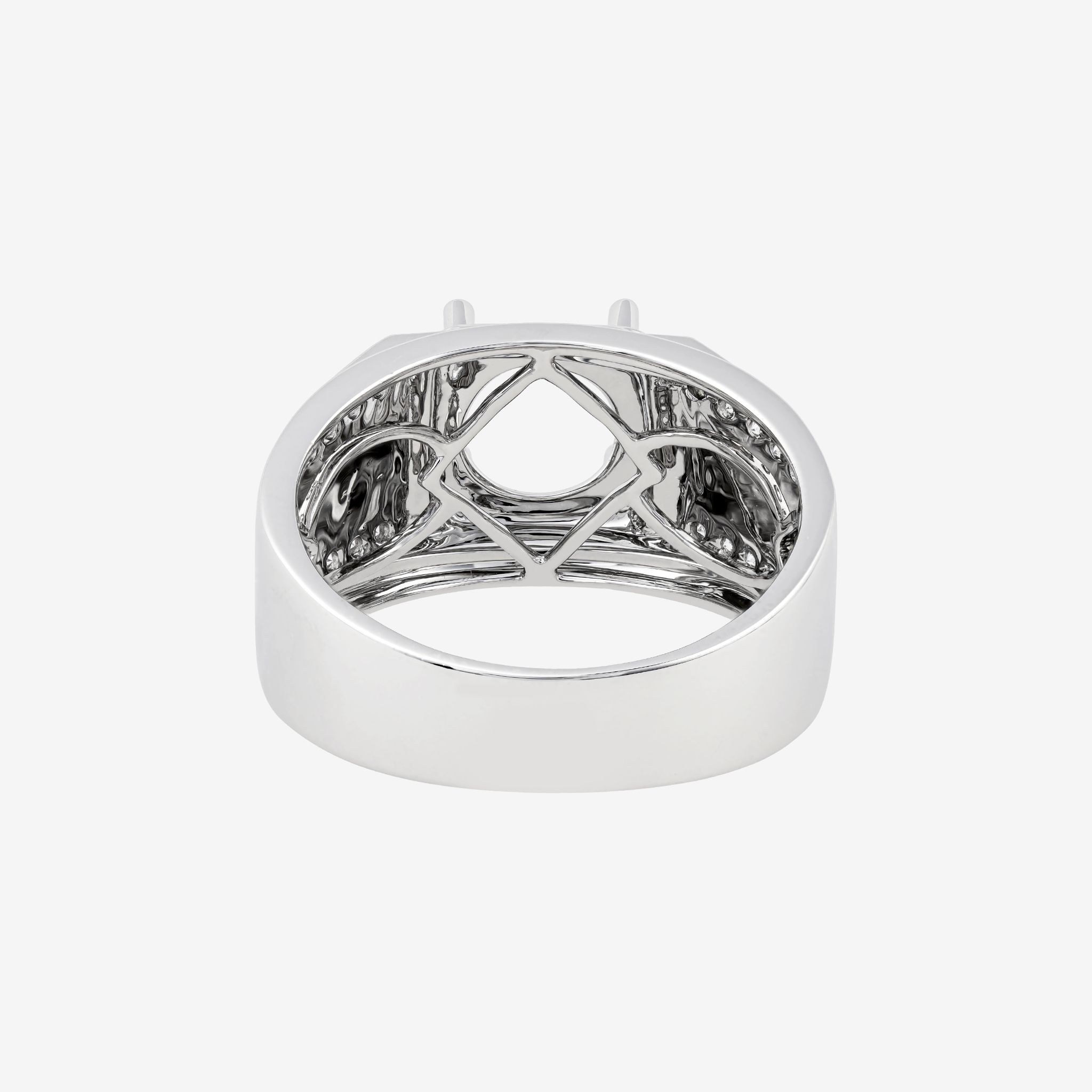 GEOMETRIC SQUARE COLLET SEMI-SET MEN RING