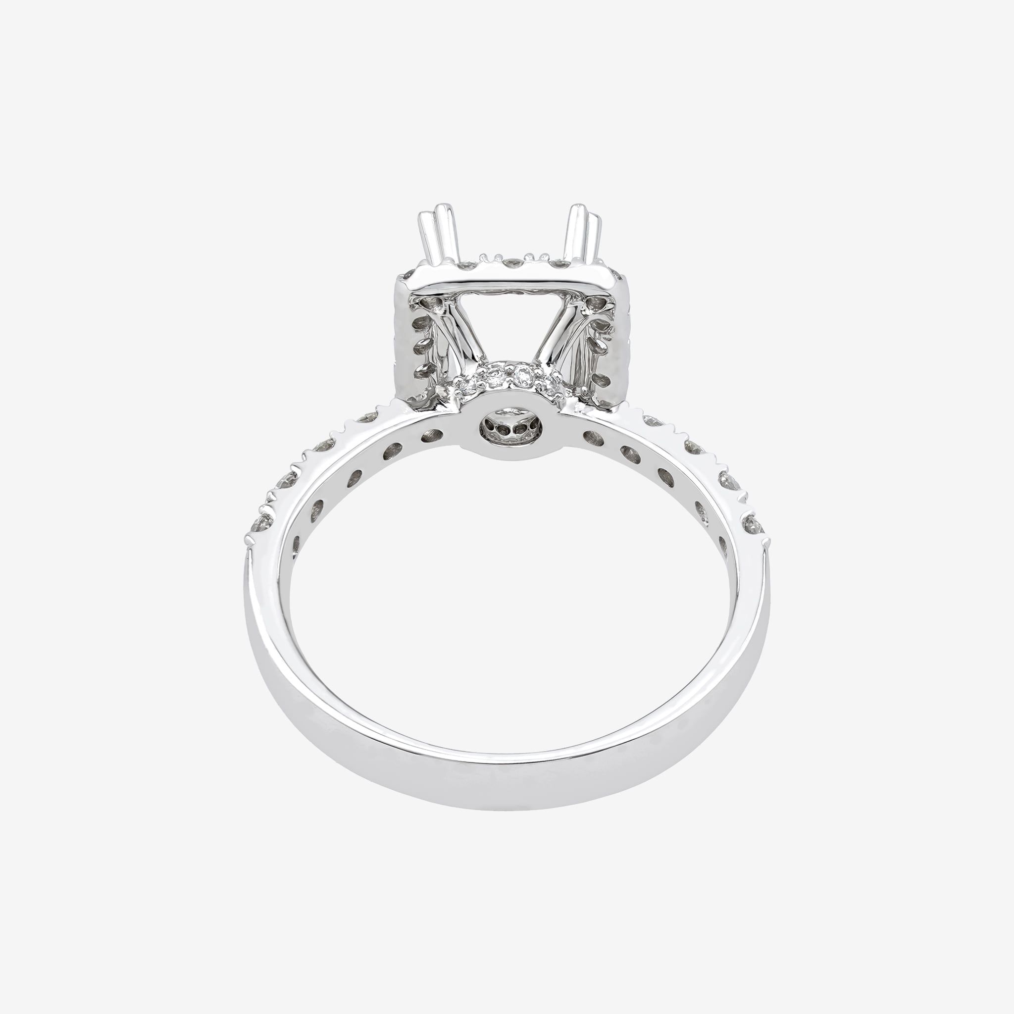 EMERALD HALO SEMI-SET RING
