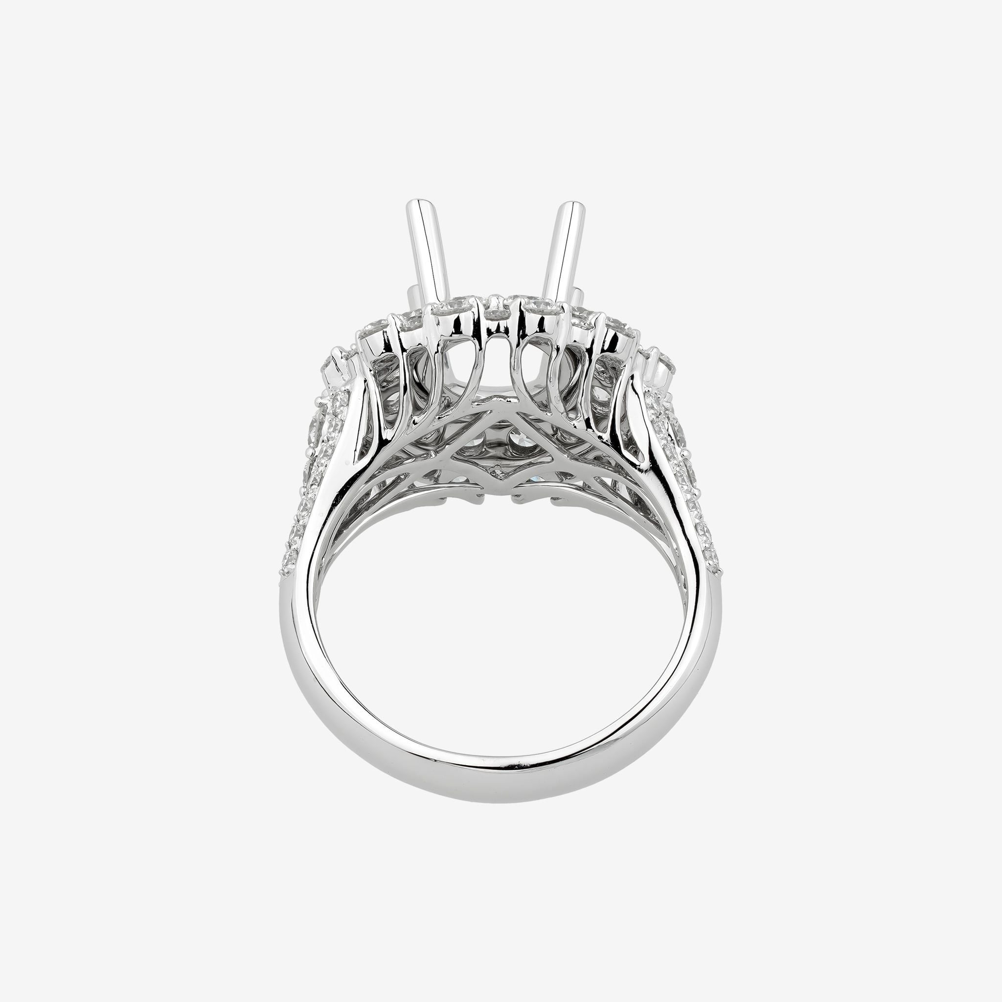 DOUBLE HALO SEMI-SET RING