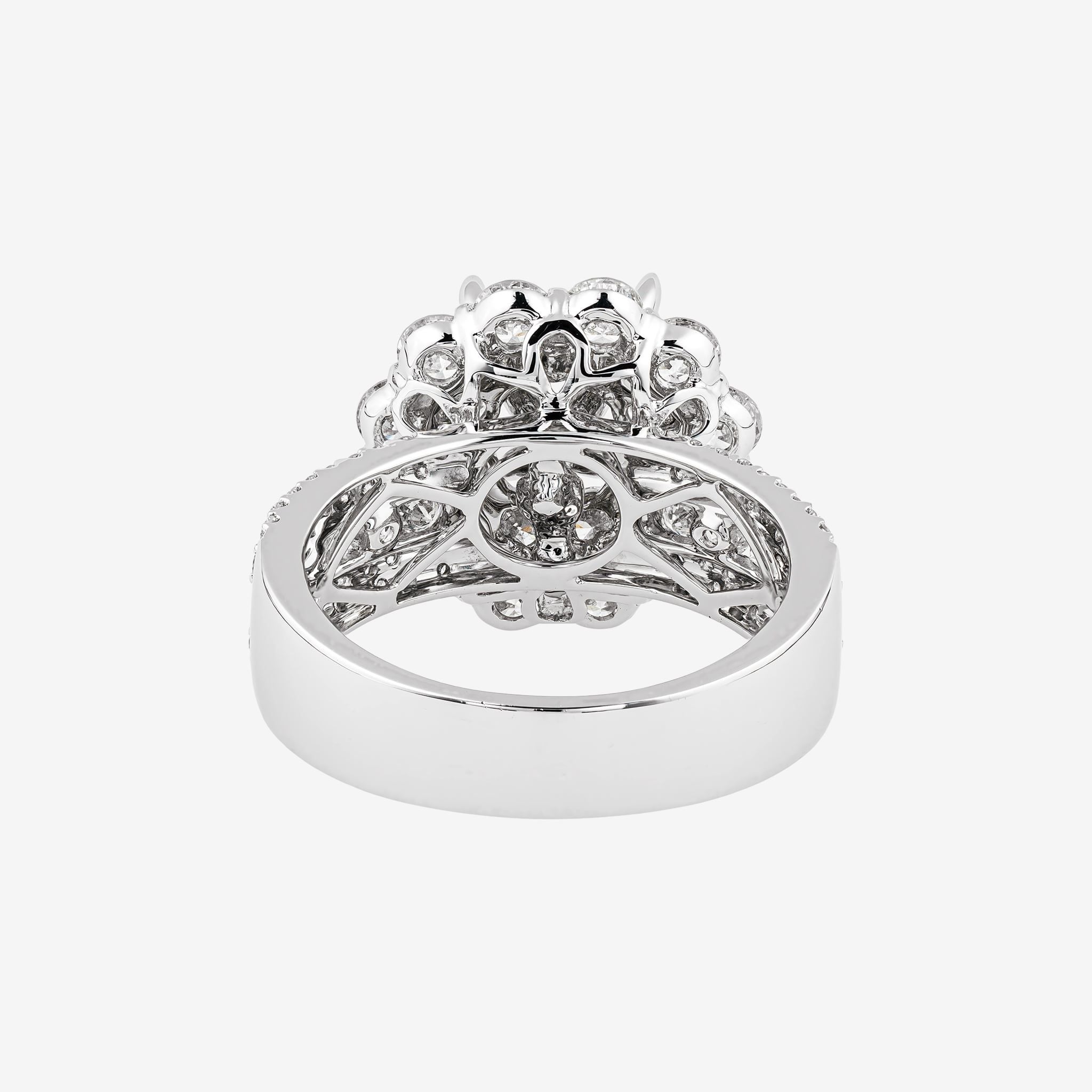 HIGH PROFILE DOUBLE HALO SEMI-SET RING