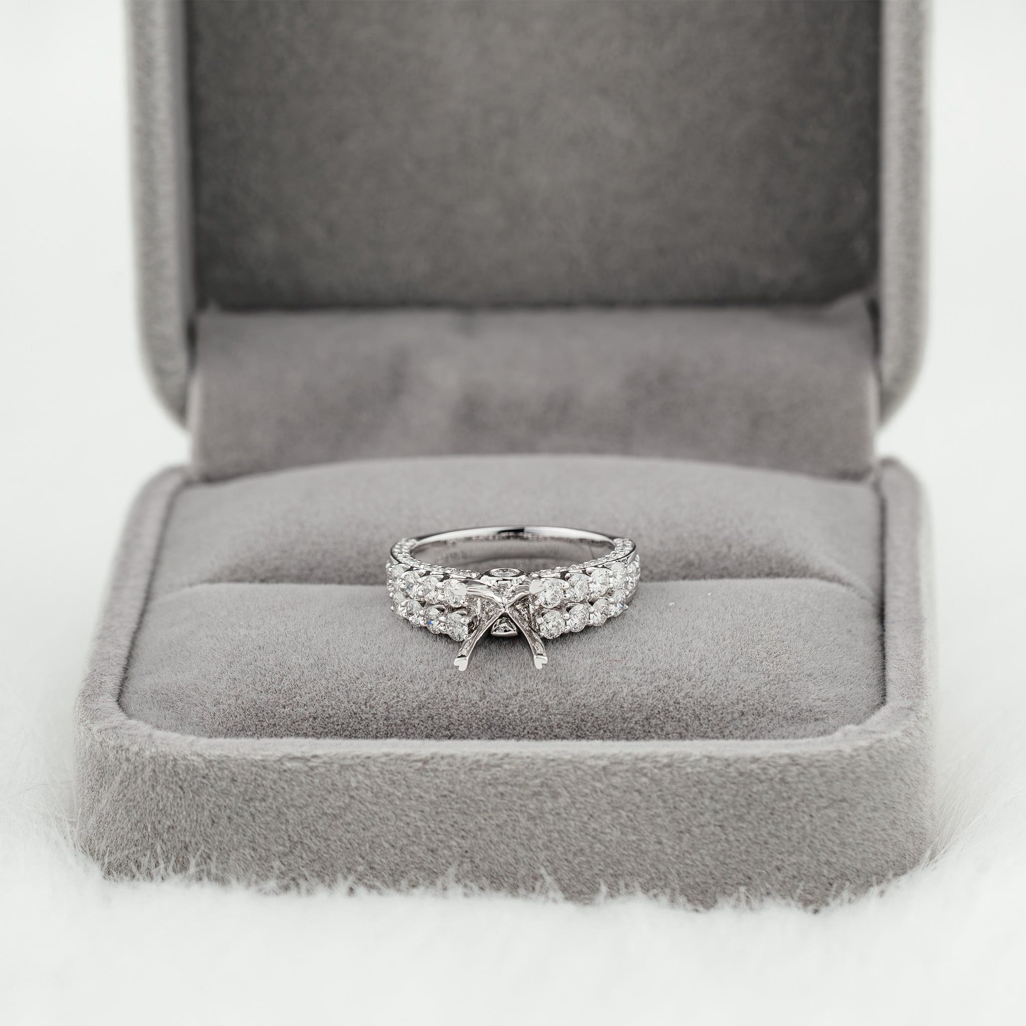 HIGH PROFILE CATHEDRAL SEMI-SET RING