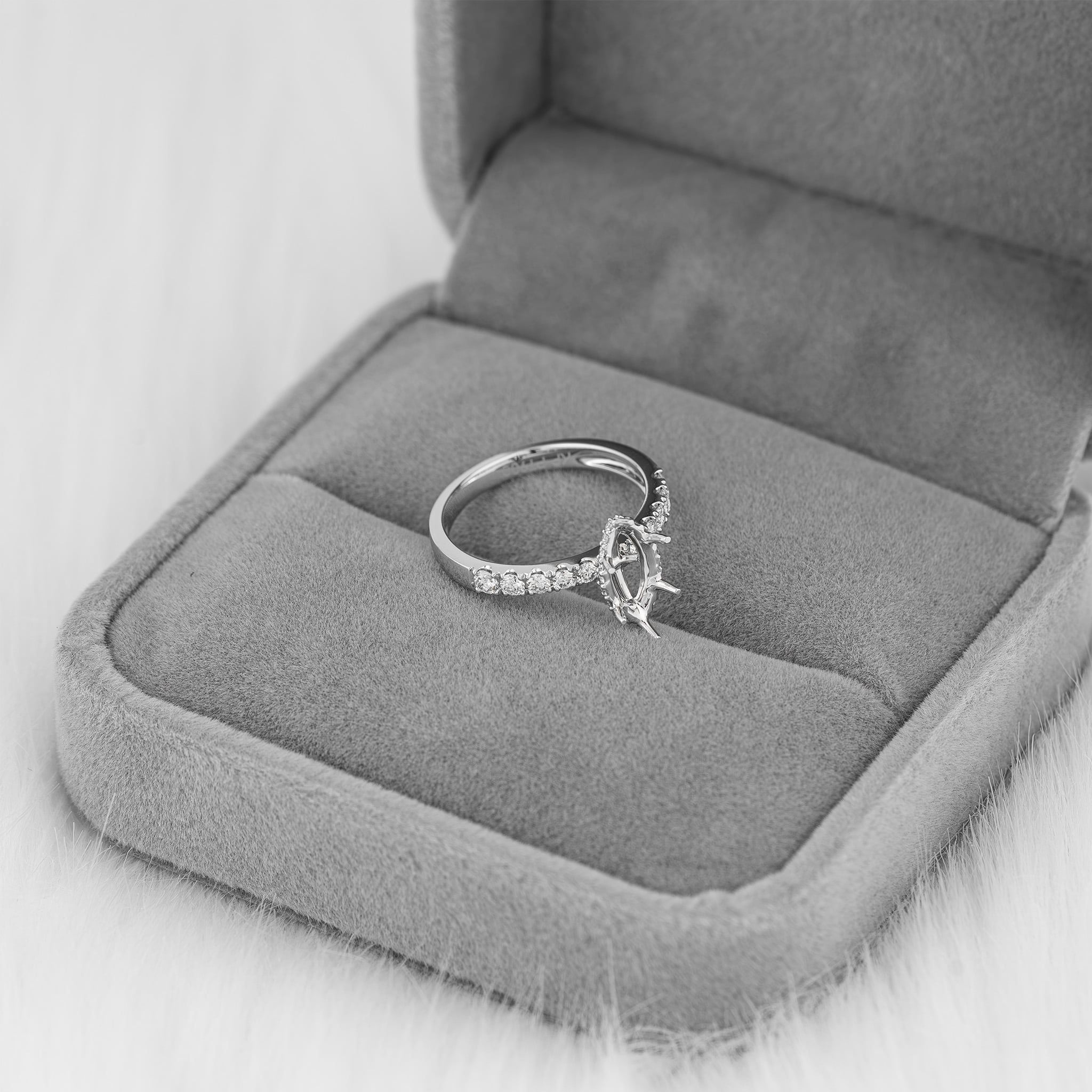 MARQUISE UNDER HALO SEMI-SET RING