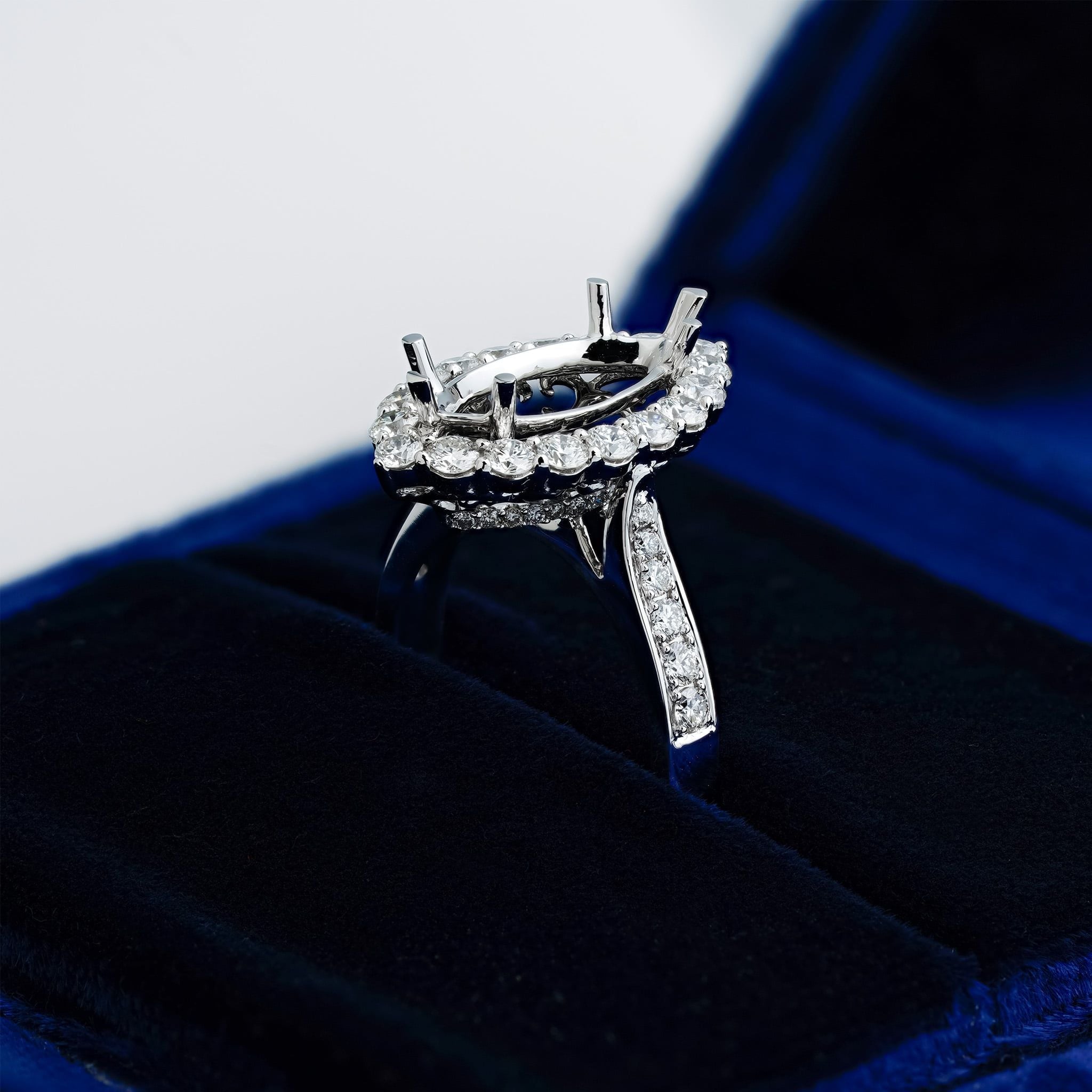 MARQUISE HALO SEMI-SET RING