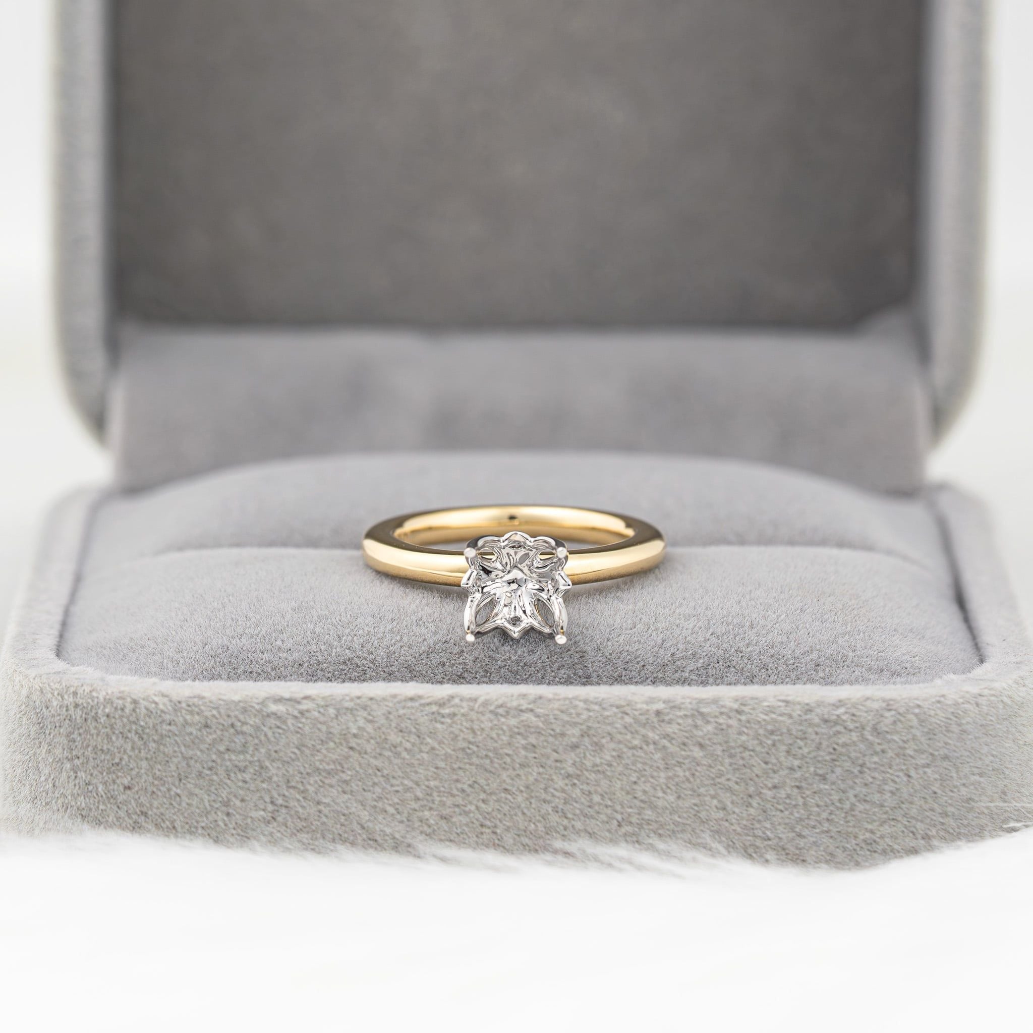 Master Set For Diamond TWO-TONE SOLITAIRE SEMI-SET RING – KP Jewelry