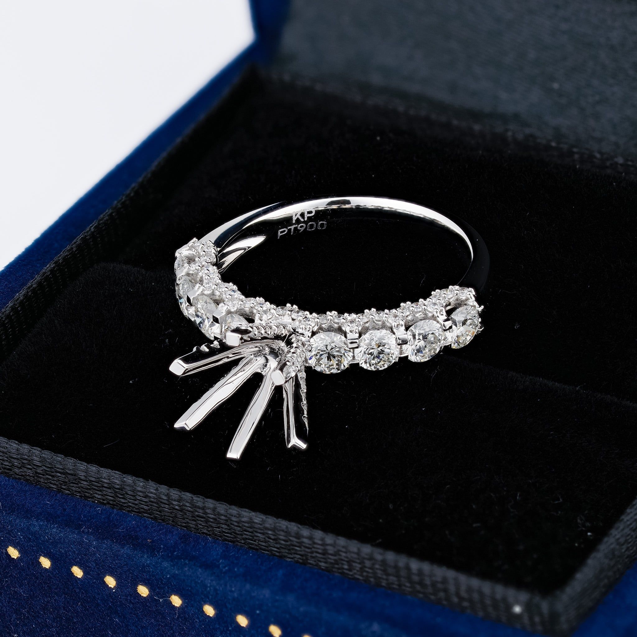 CROWN HEAD SEMI-SET RING