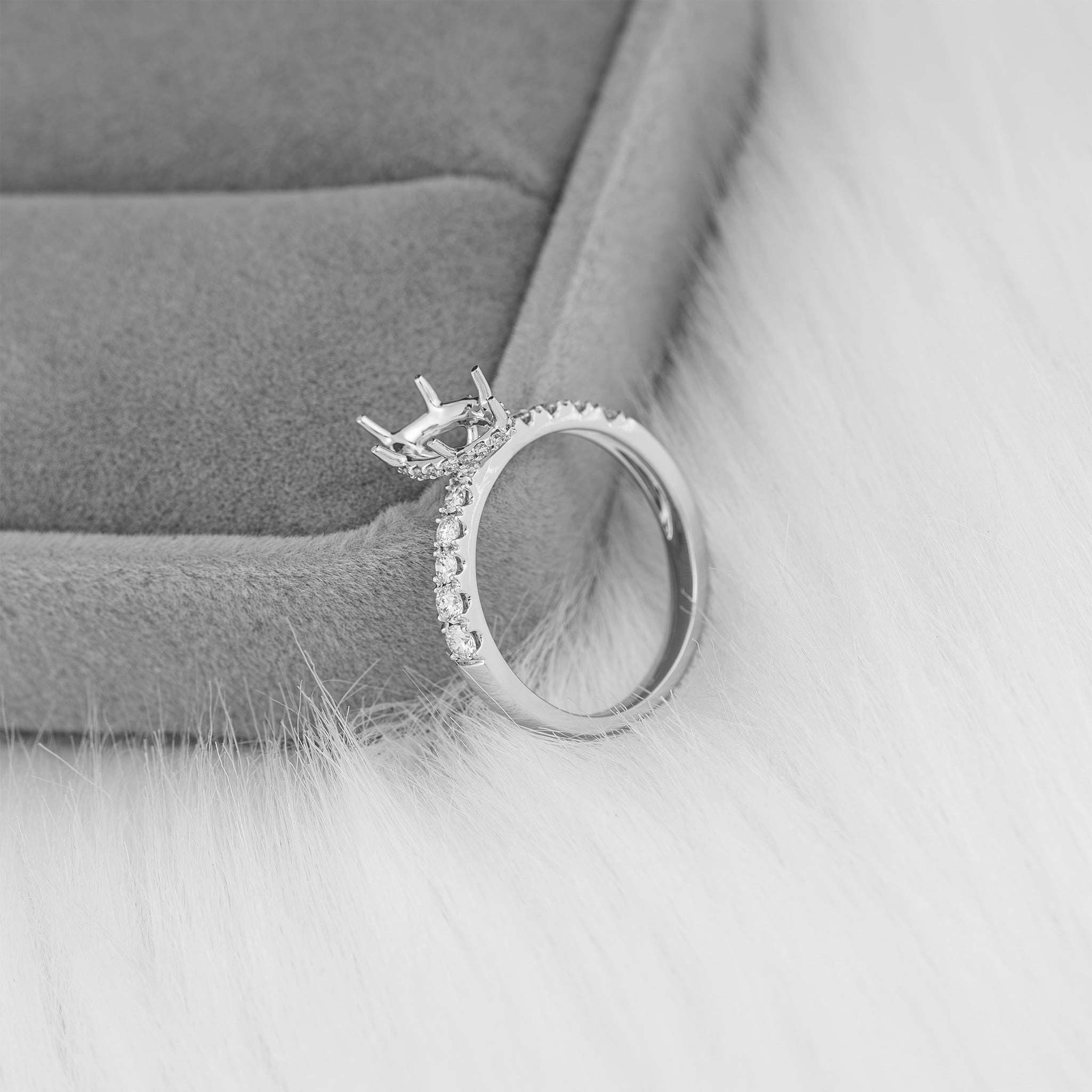 MARQUISE UNDER HALO SEMI-SET RING