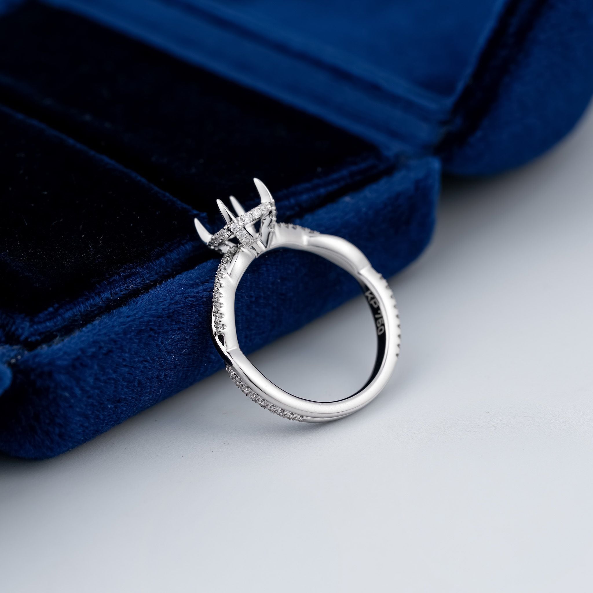 TWSITED SHANK UNDER HALO SEMI-SET RING