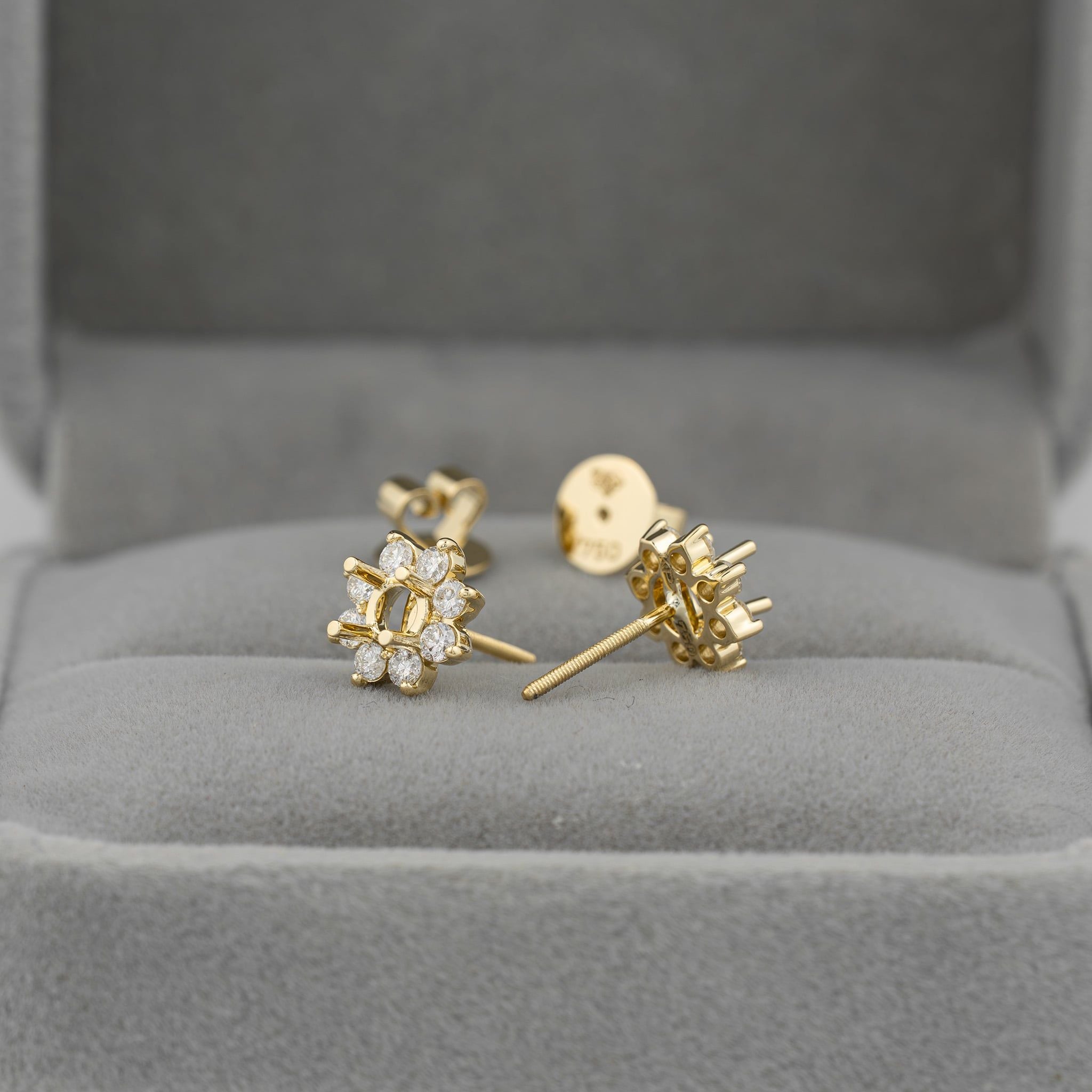 HALO SEMI-SET STUD EARRINGS