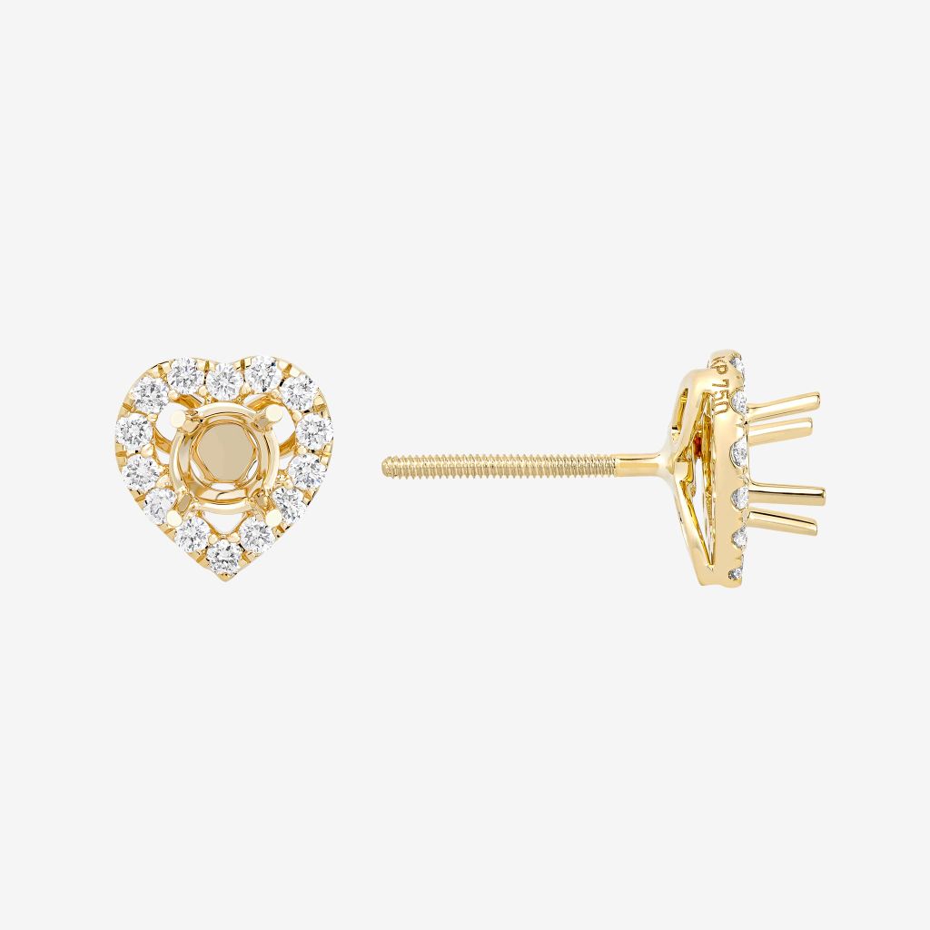  HEART HALO SEMI-SET STUD EARRINGS 