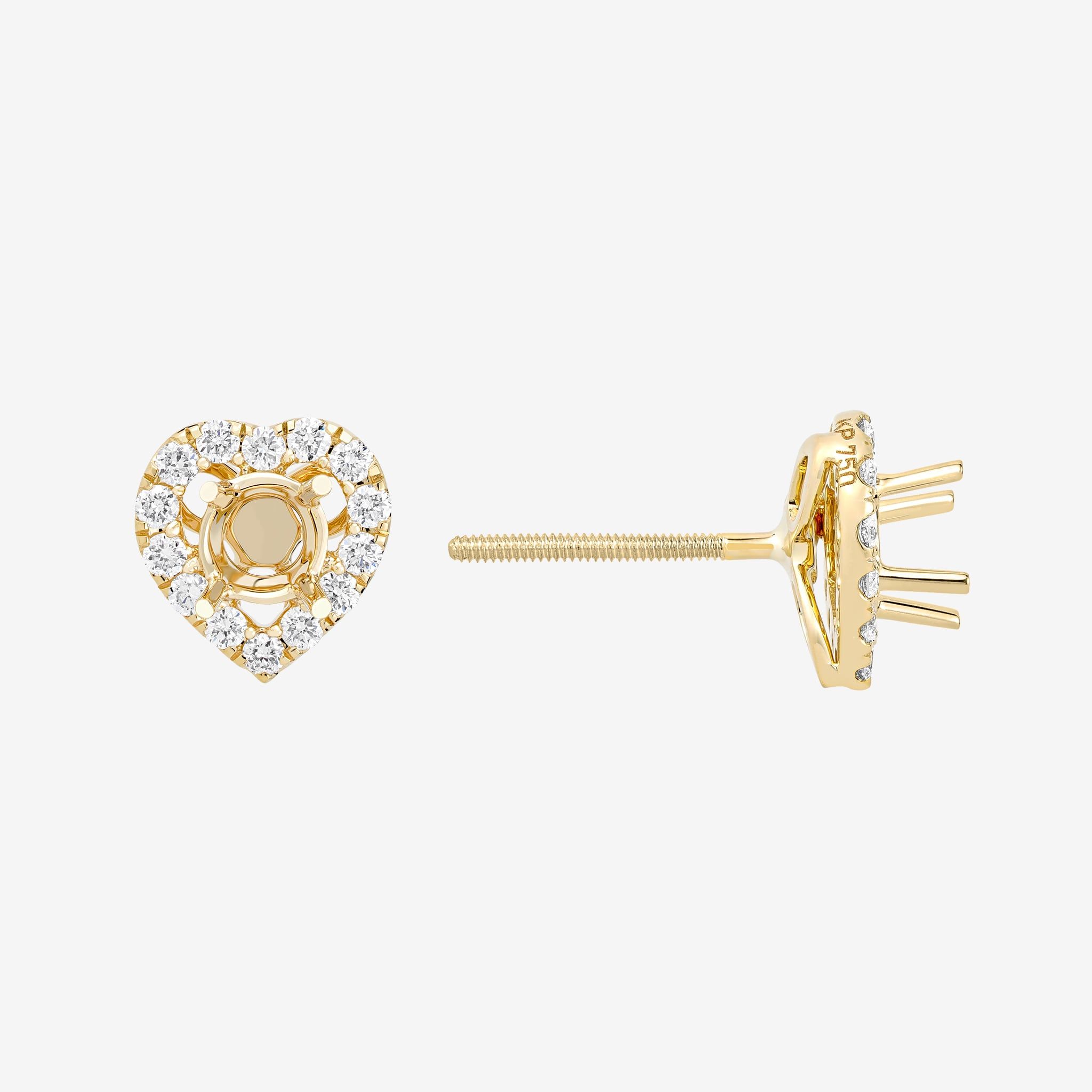 HEART HALO SEMI-SET STUD EARRINGS