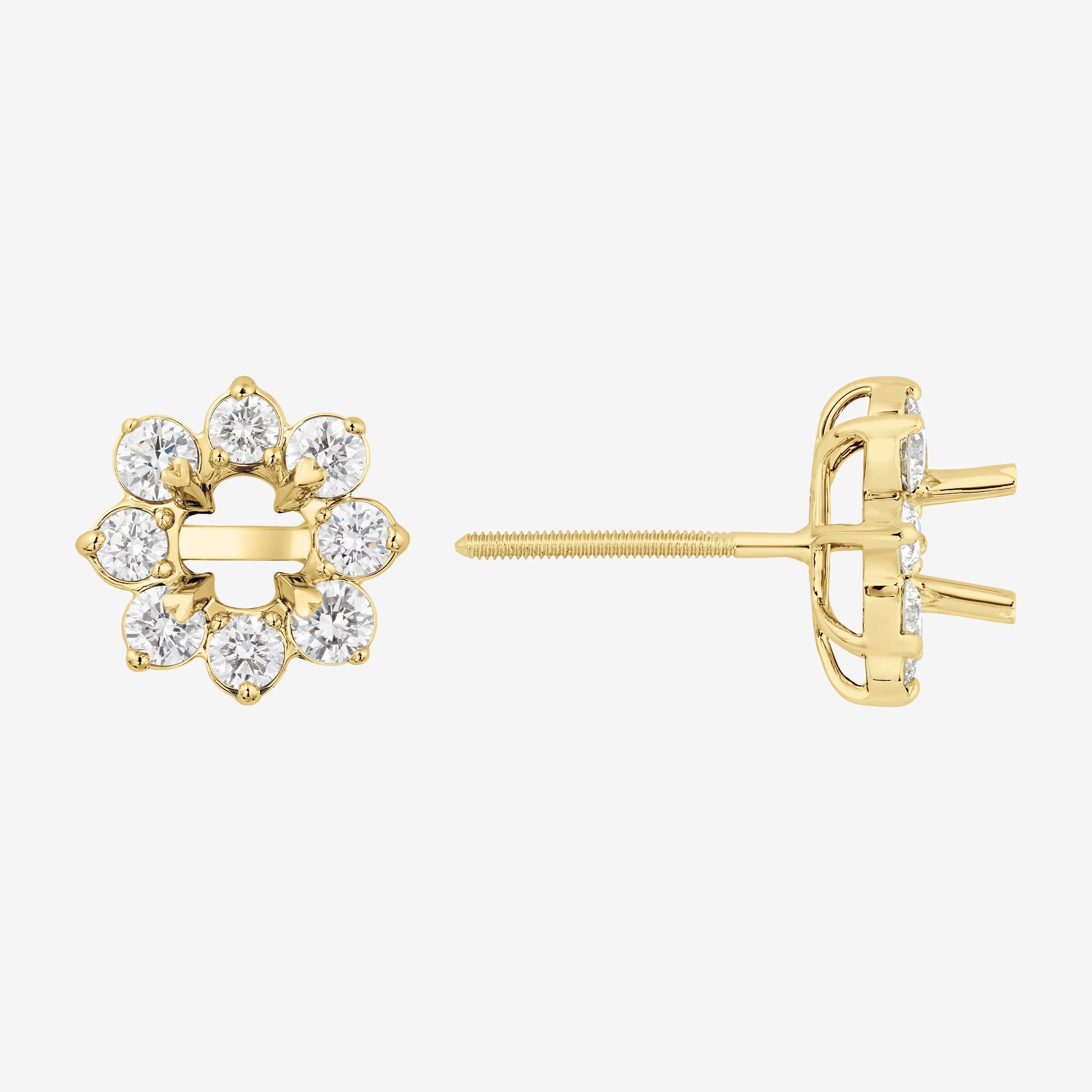 PETAL HALO SEMI-SET STUD EARRINGS