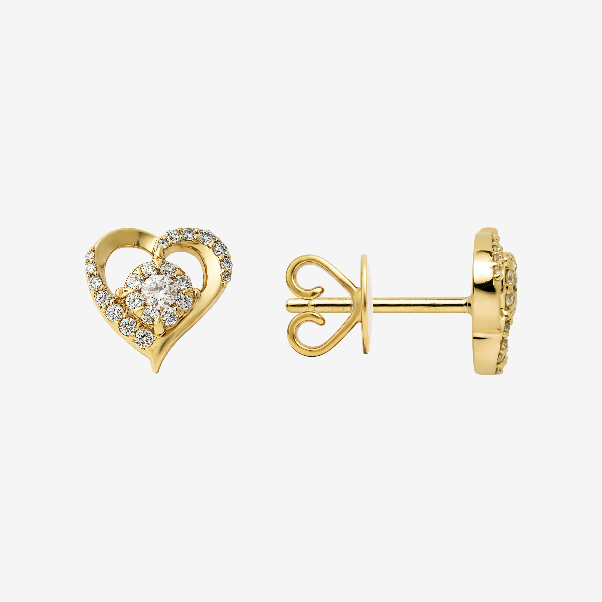 CLUSTER HEART STUD EARRINGS
