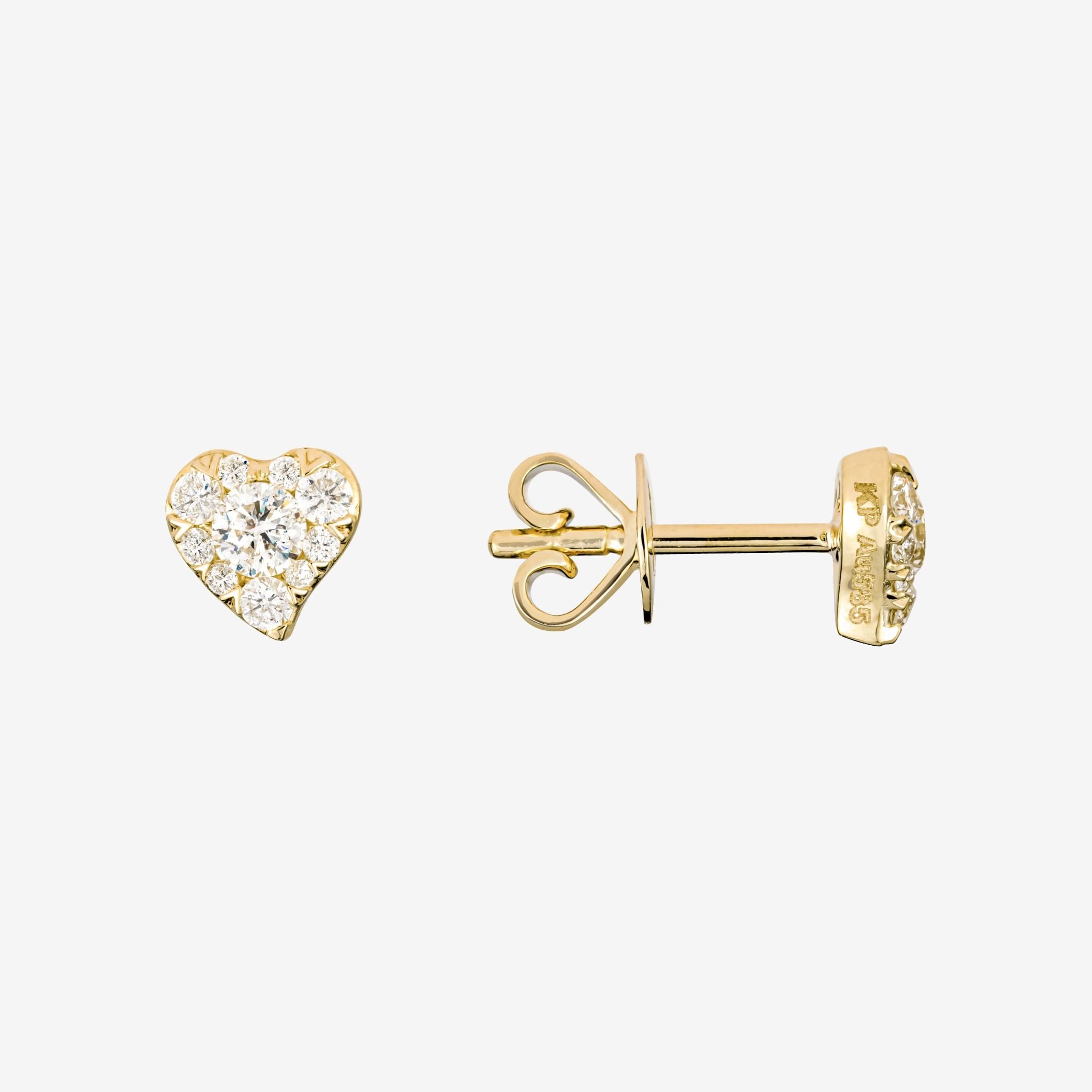 CLUSTER HEART STUD EARRINGS