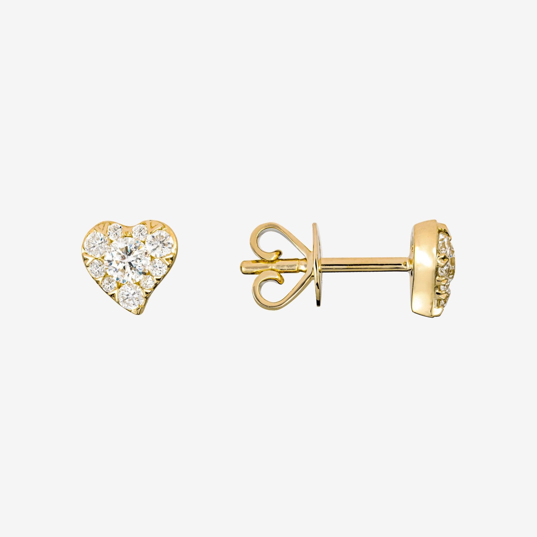 CLUSTER HEART STUD EARRINGS