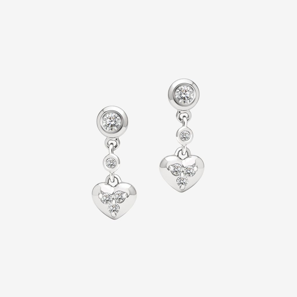  HEART DANGLE STUD EARRINGS 