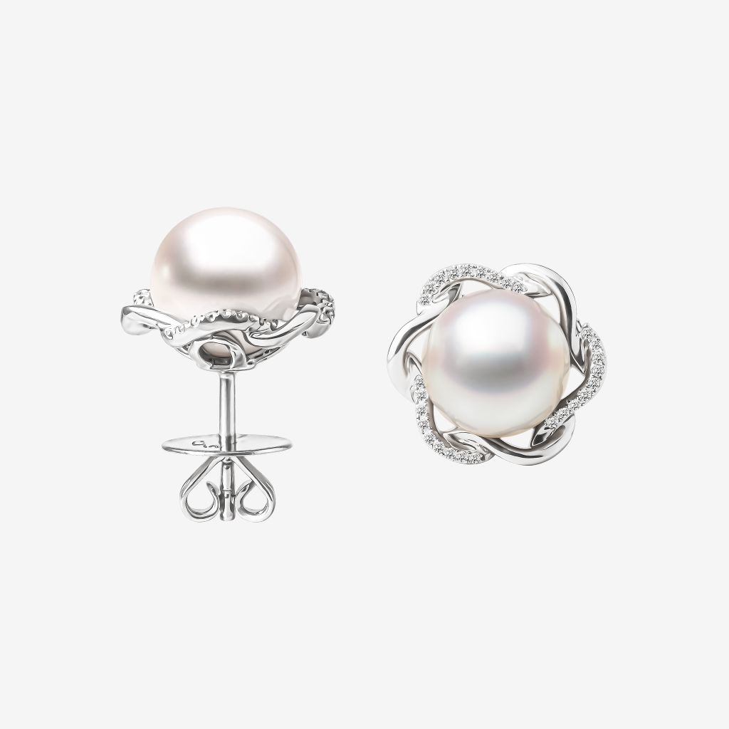  PEARL FLORAL STUD EARRINGS 
