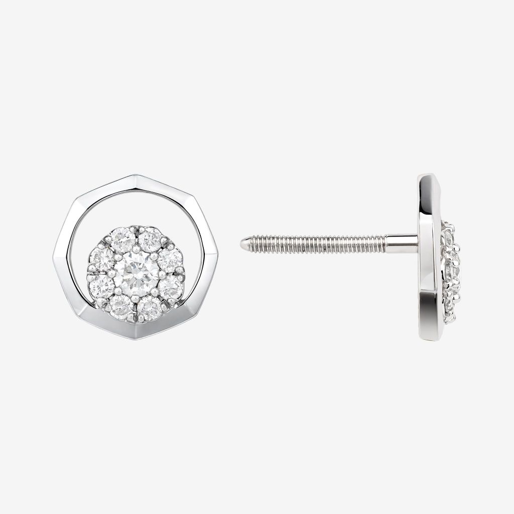  BEZEL CLUSTER STUD EARRINGS 