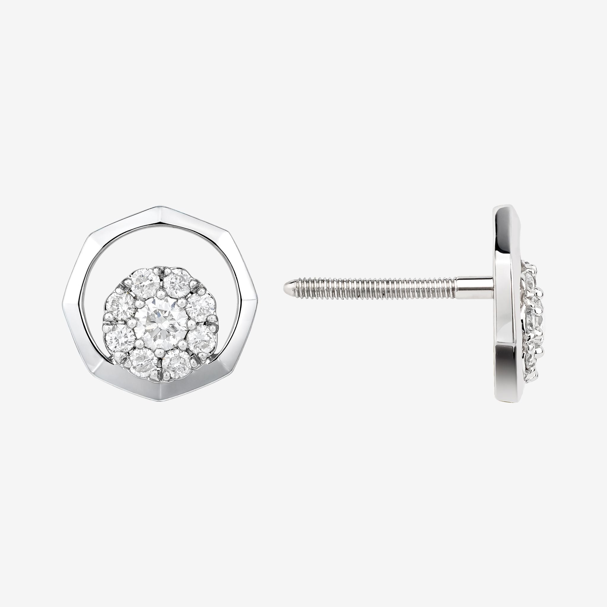 BEZEL CLUSTER STUD EARRINGS