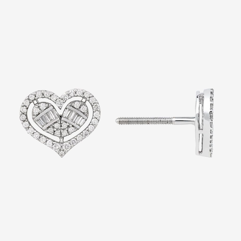  HALO COMPOSITE HEART STUD EARRINGS 