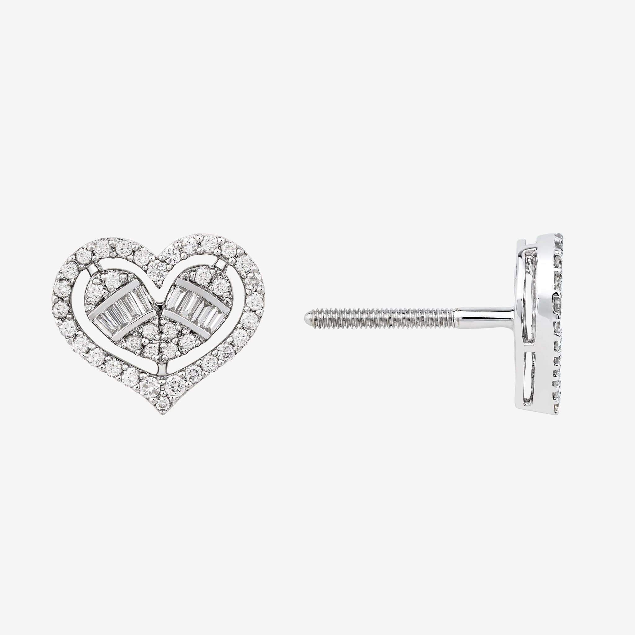 HALO COMPOSITE HEART STUD EARRINGS