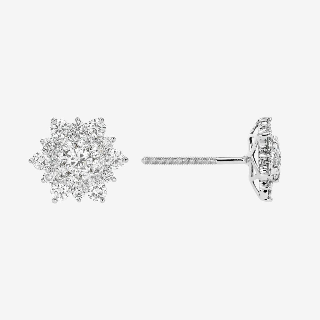 FLORAL CLUSTER STUD EARRINGS 