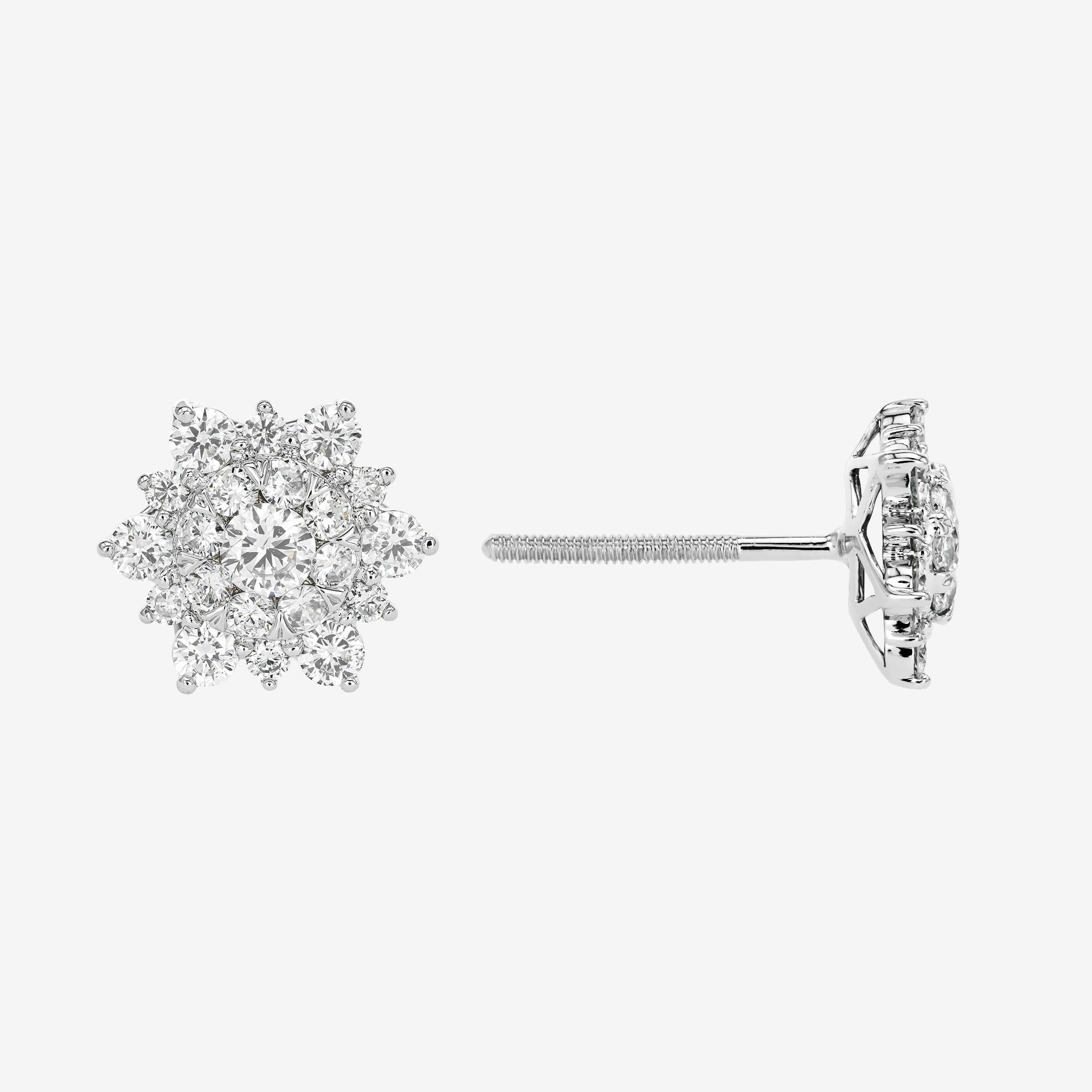 FLORAL CLUSTER STUD EARRINGS