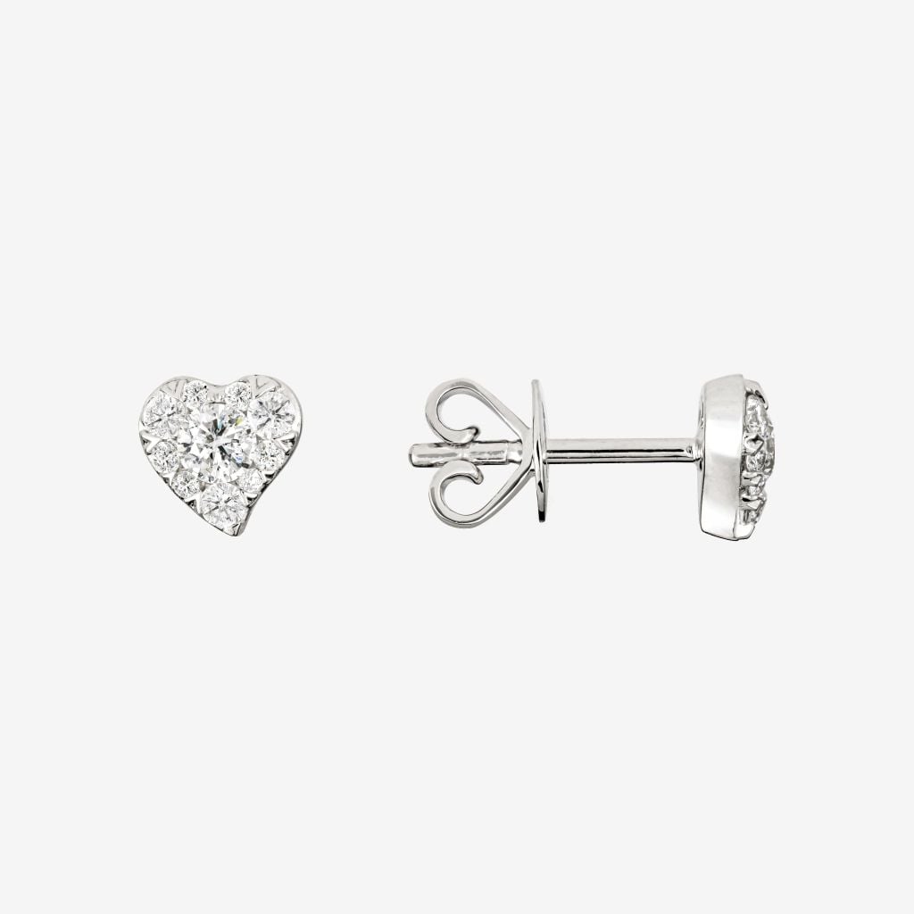  CLUSTER HEART STUD EARRINGS 