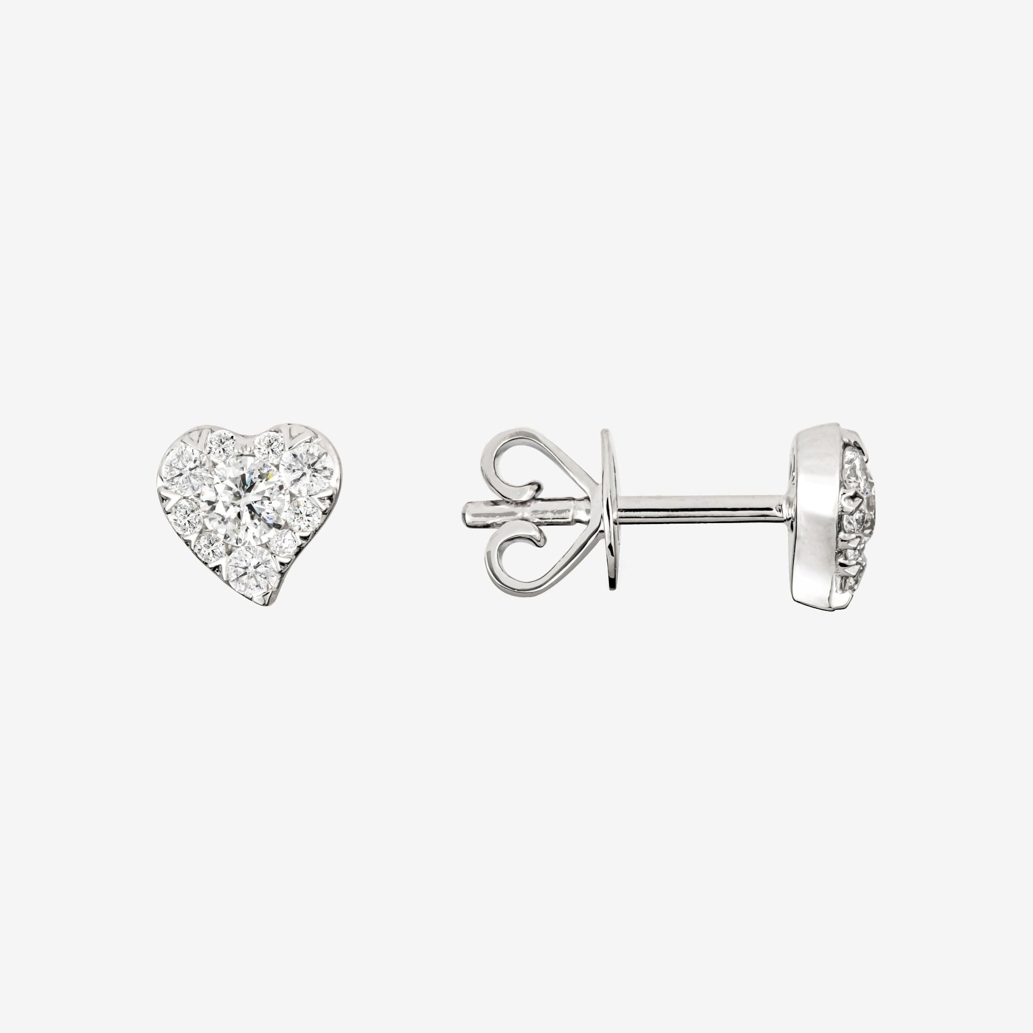 CLUSTER HEART STUD EARRINGS