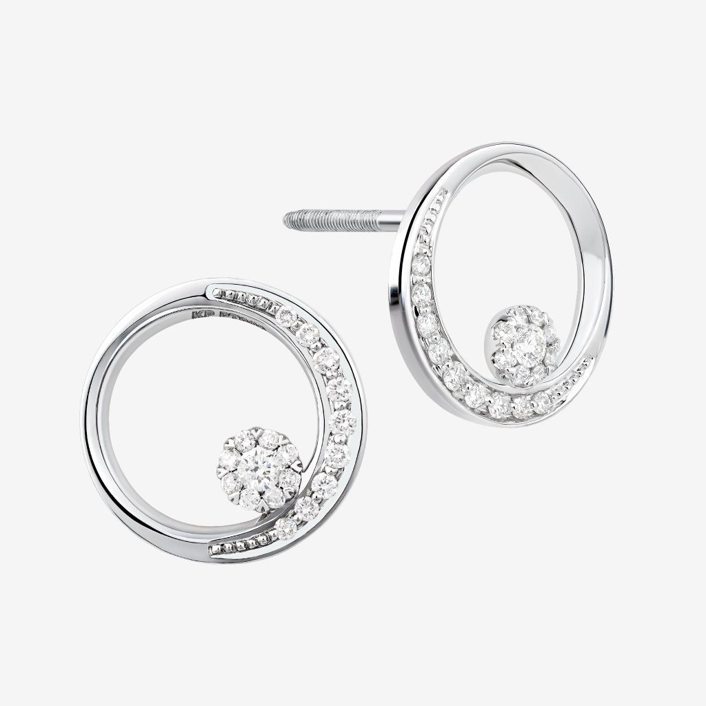  CONCENTRIC CLUSTER CIRCLE STUD EARRINGS 