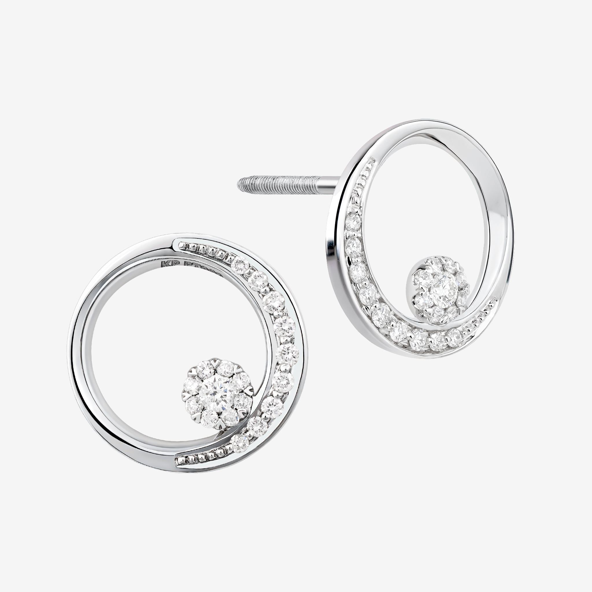 CONCENTRIC CLUSTER CIRCLE STUD EARRINGS