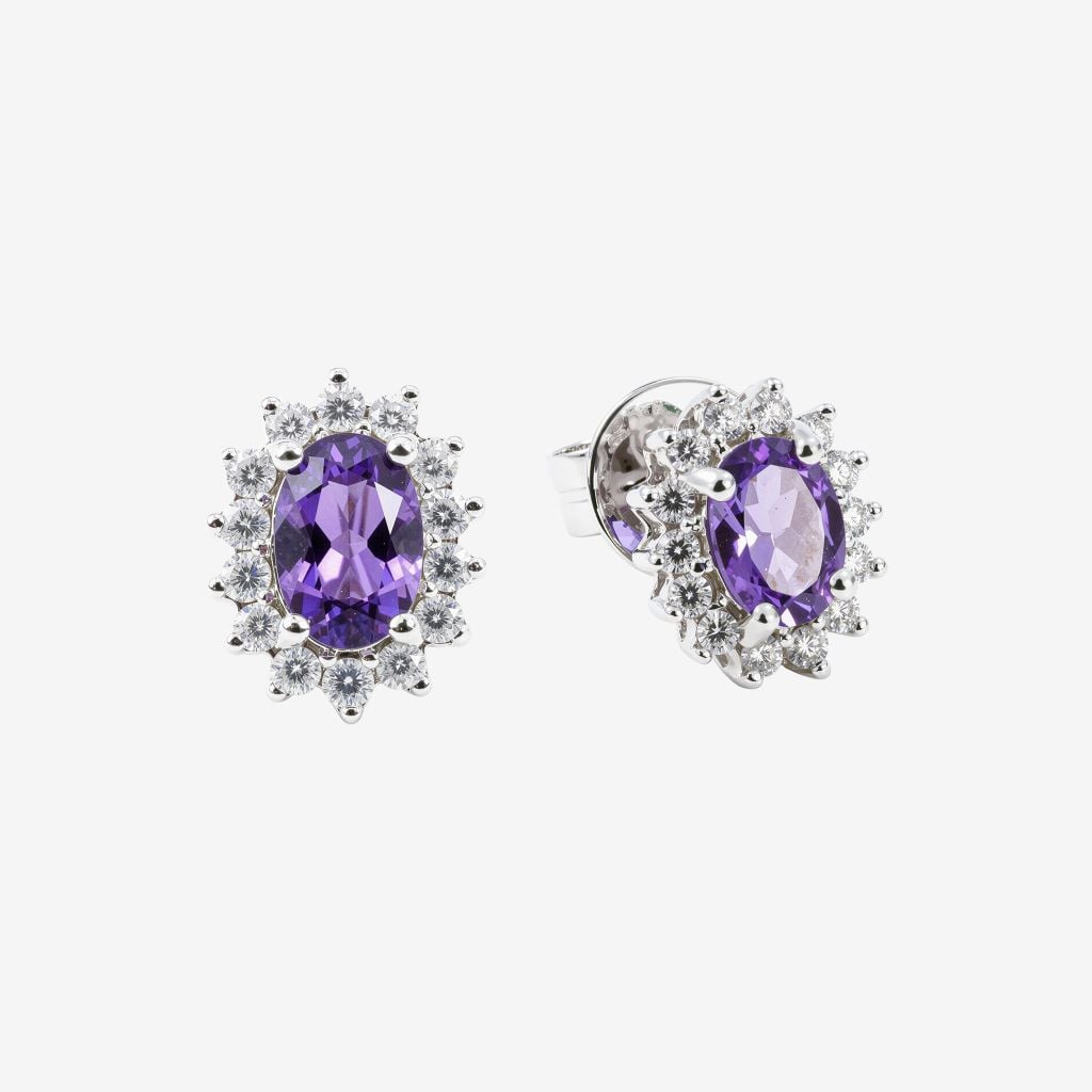  HALO GEMSTONE EARRINGS 