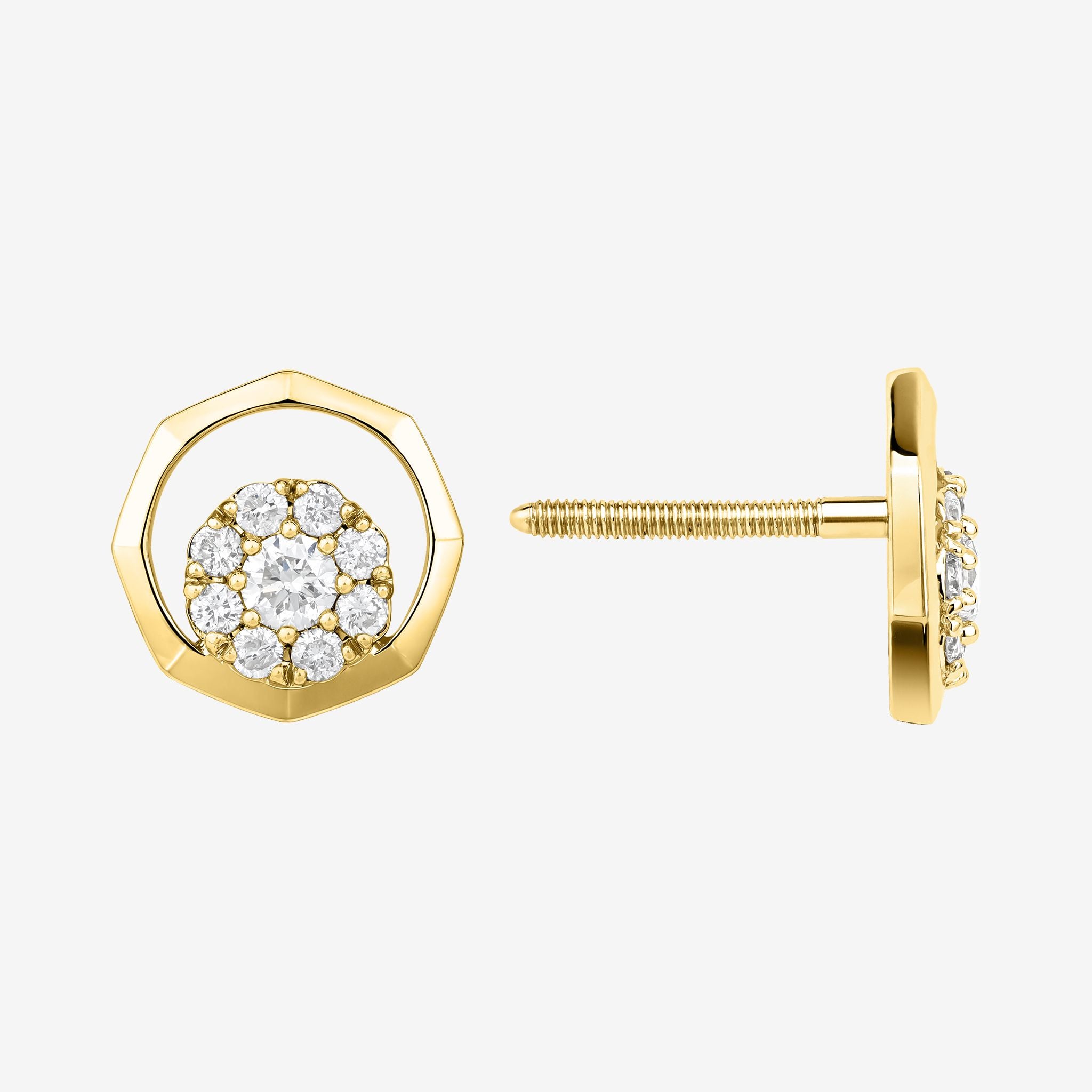 BEZEL CLUSTER STUD EARRINGS
