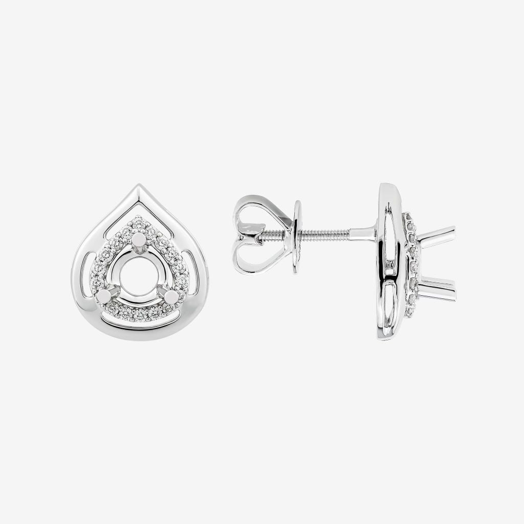  WATERDROP SEMI-SET STUD EARRINGS 