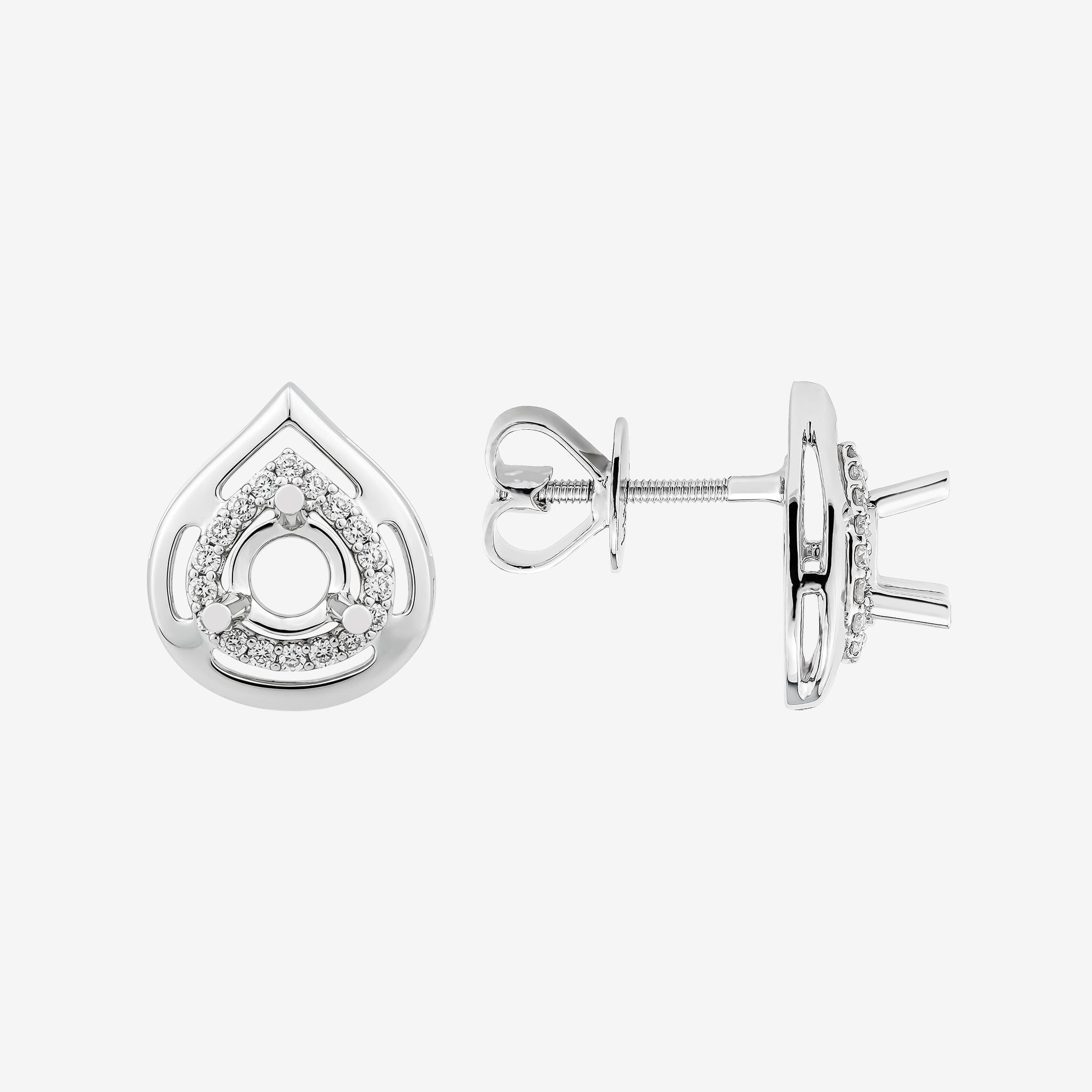 WATERDROP SEMI-SET STUD EARRINGS