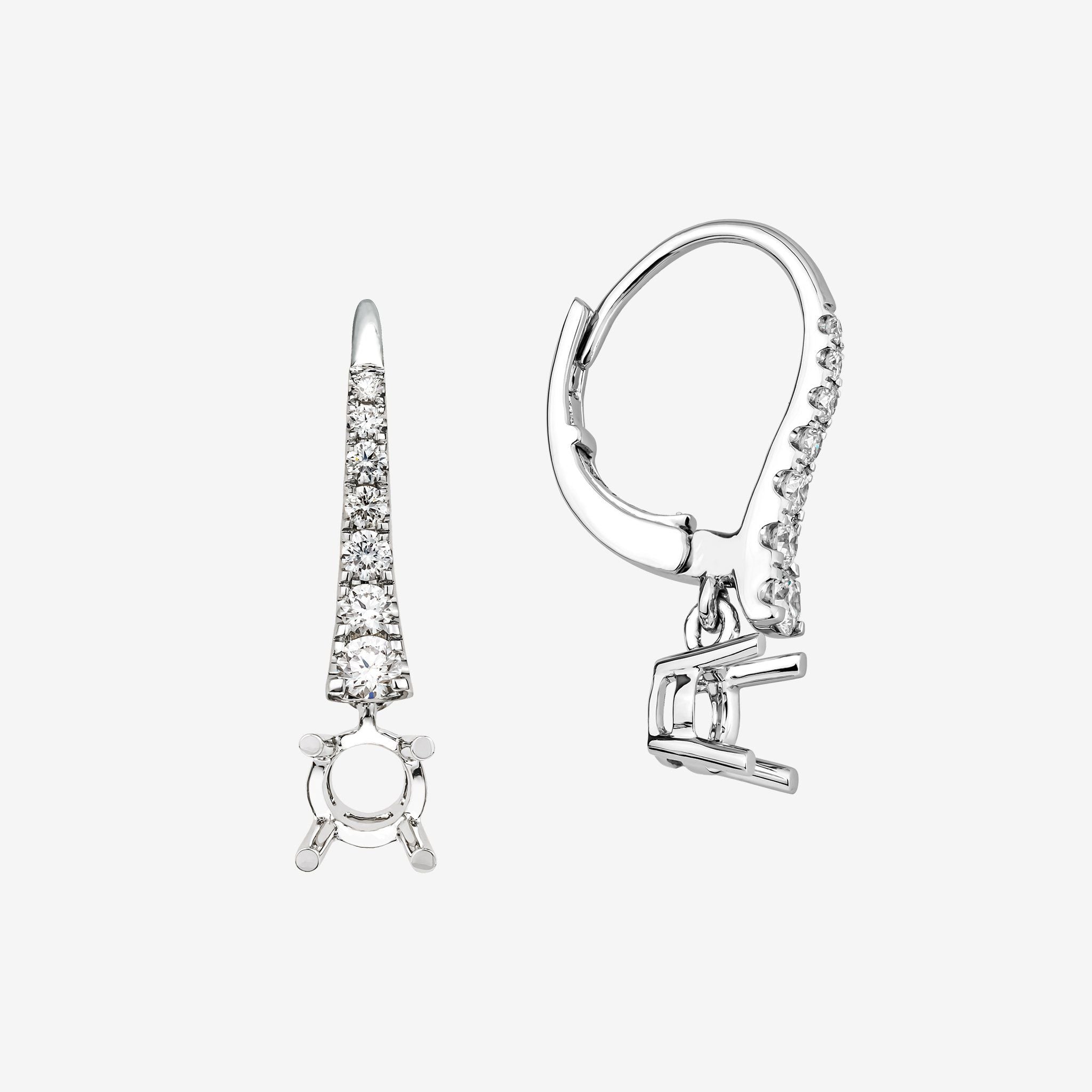SEMI-SET DANGLE HOOP EARRINGS