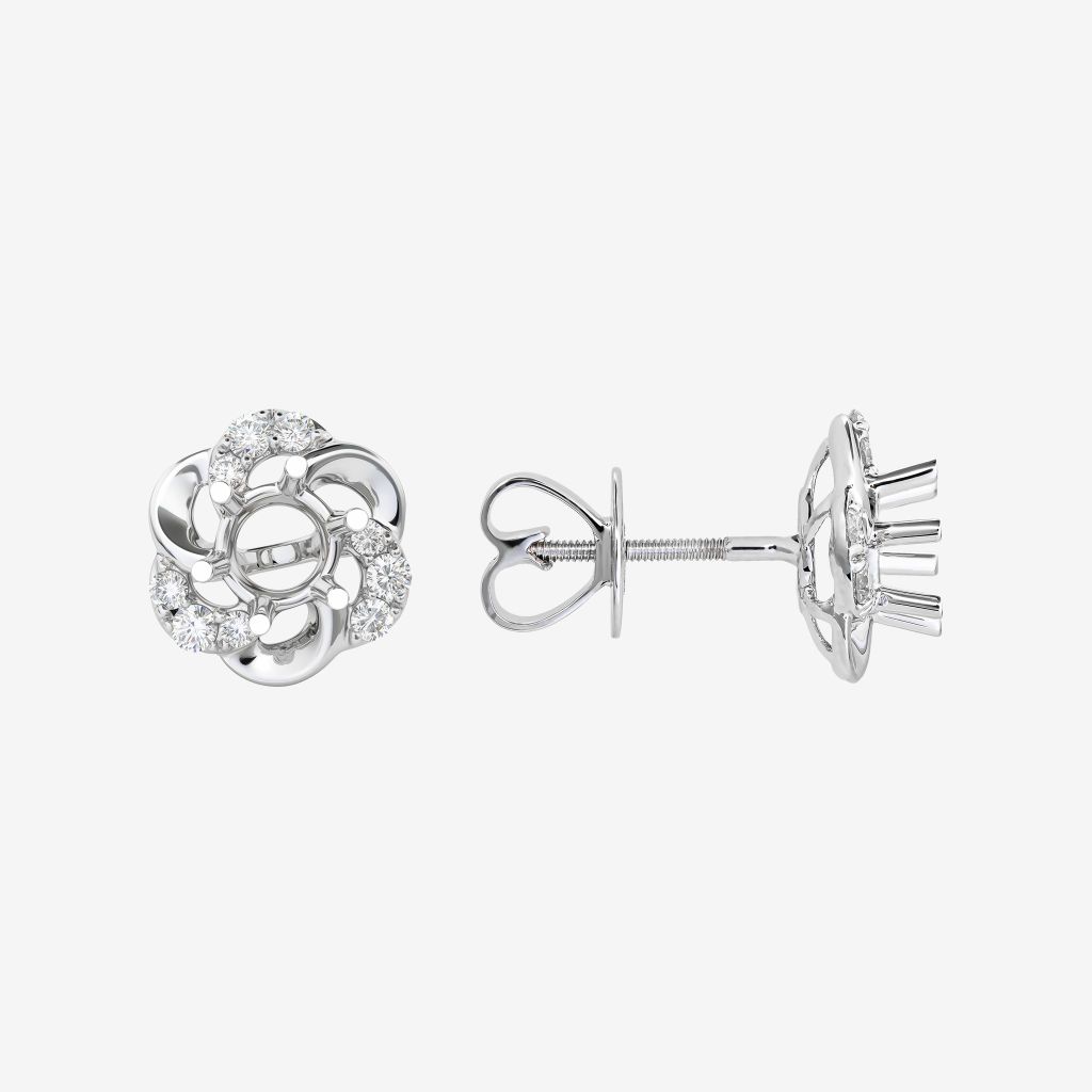  BLOSSOM SEMI-SET STUD EARRINGS 