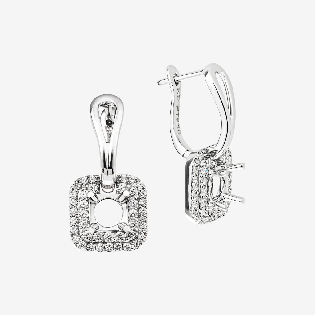  DOUBLE HALO DANGLE HOOP EARRINGS 