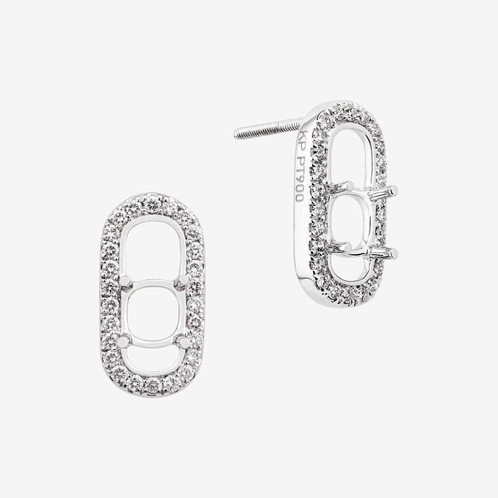  PAPERCLIP SEMI-SET STUD EARRINGS 