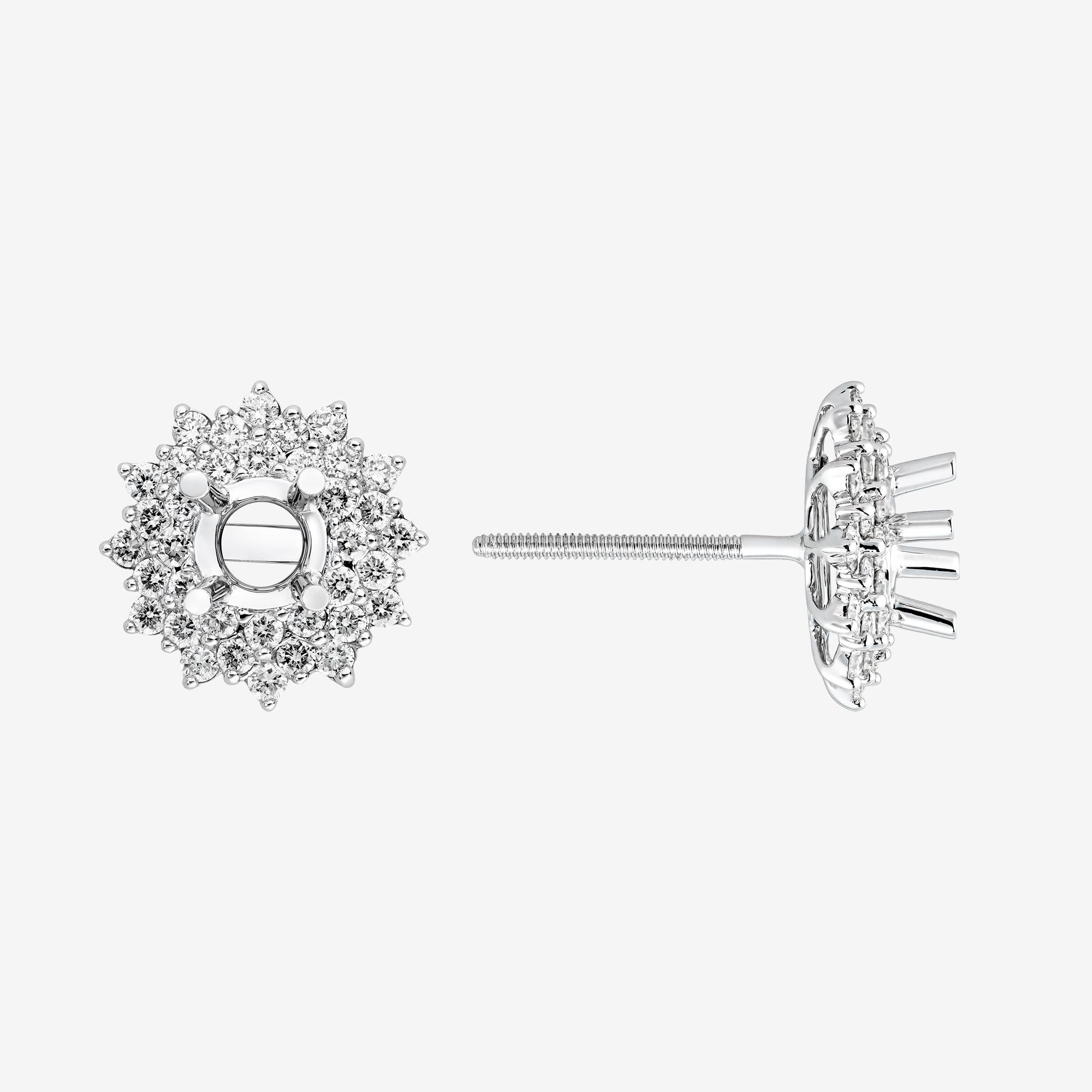 DOUBLE HALO SEMI-SET STUD EARRINGS