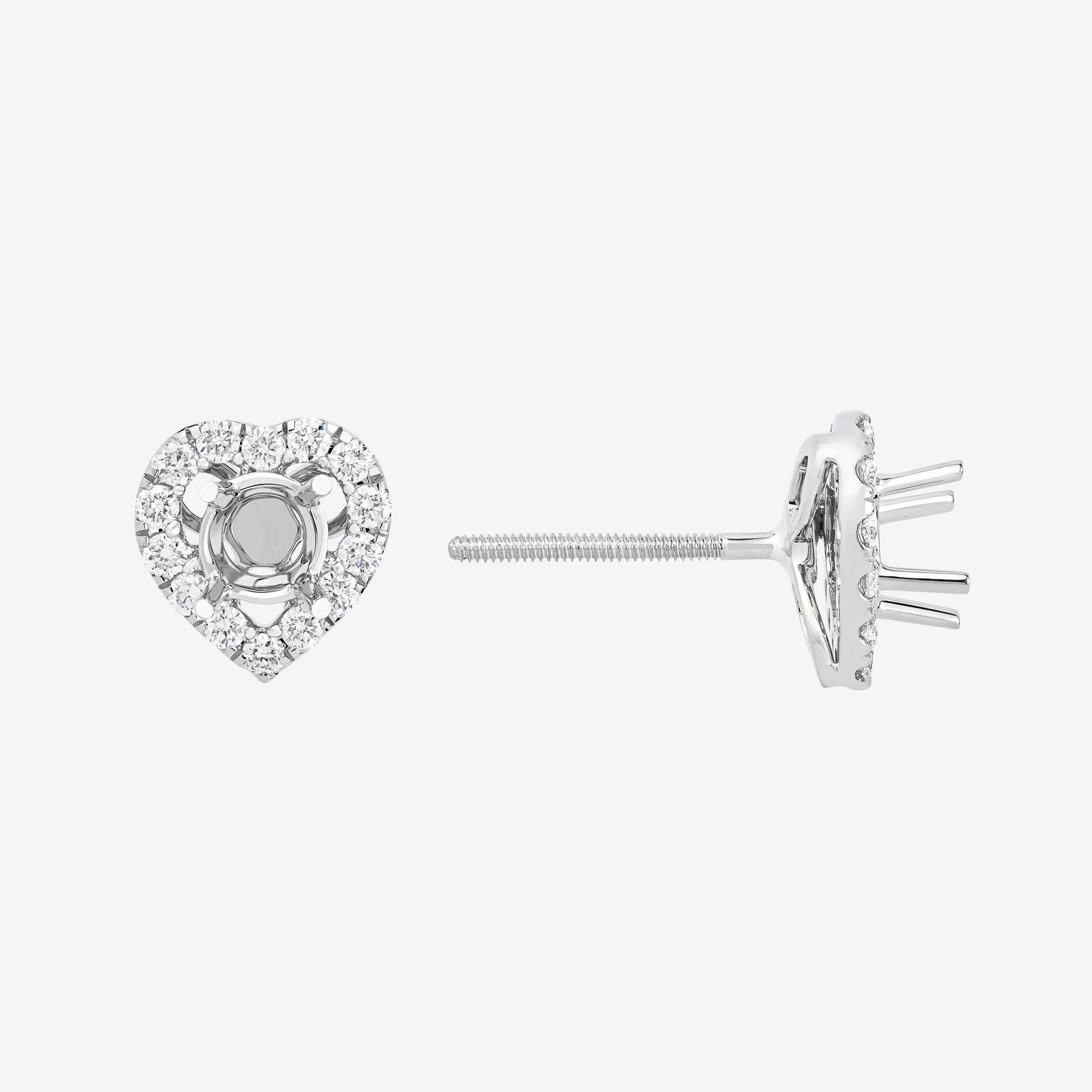 HEART HALO SEMI-SET STUD EARRINGS