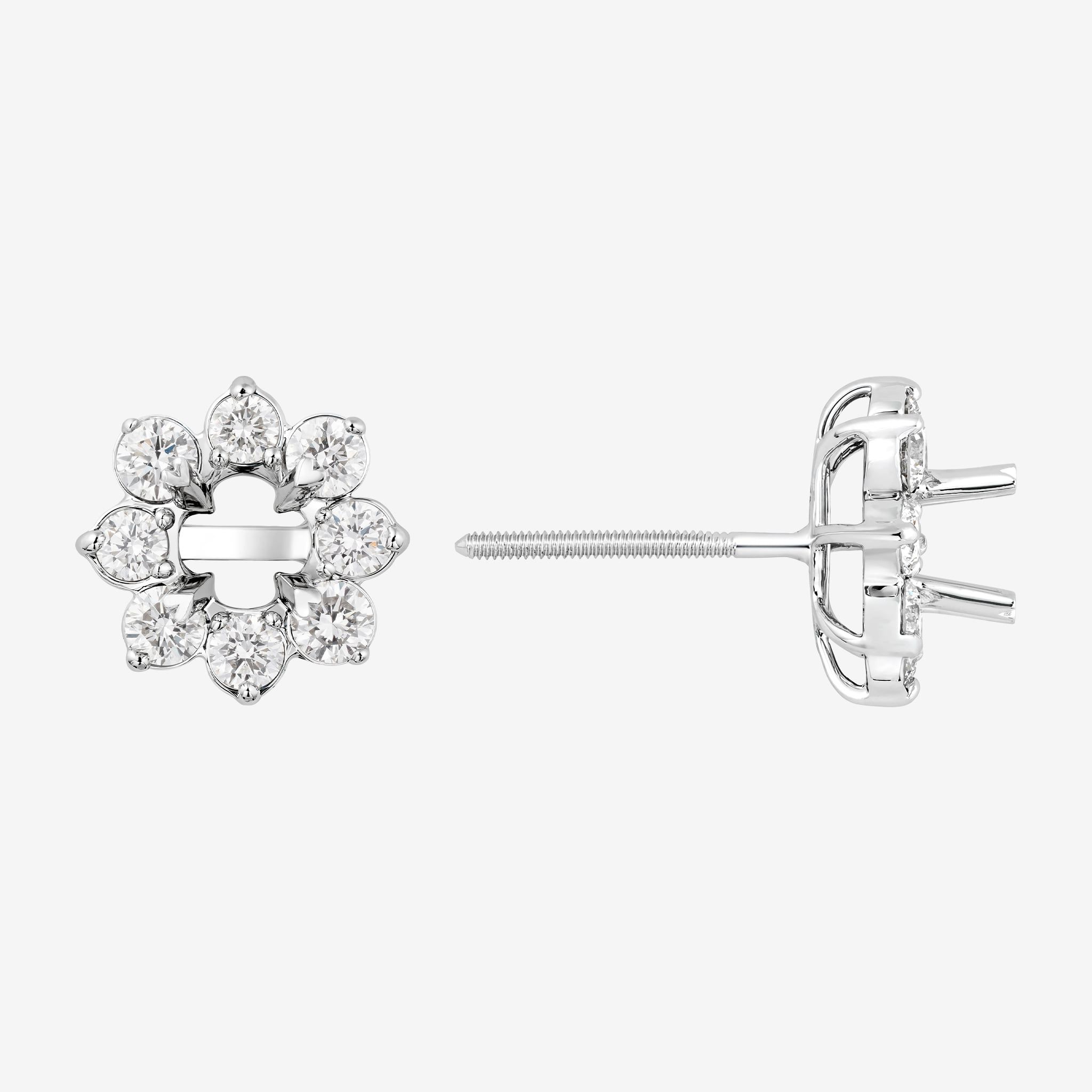 PETAL HALO SEMI-SET STUD EARRINGS