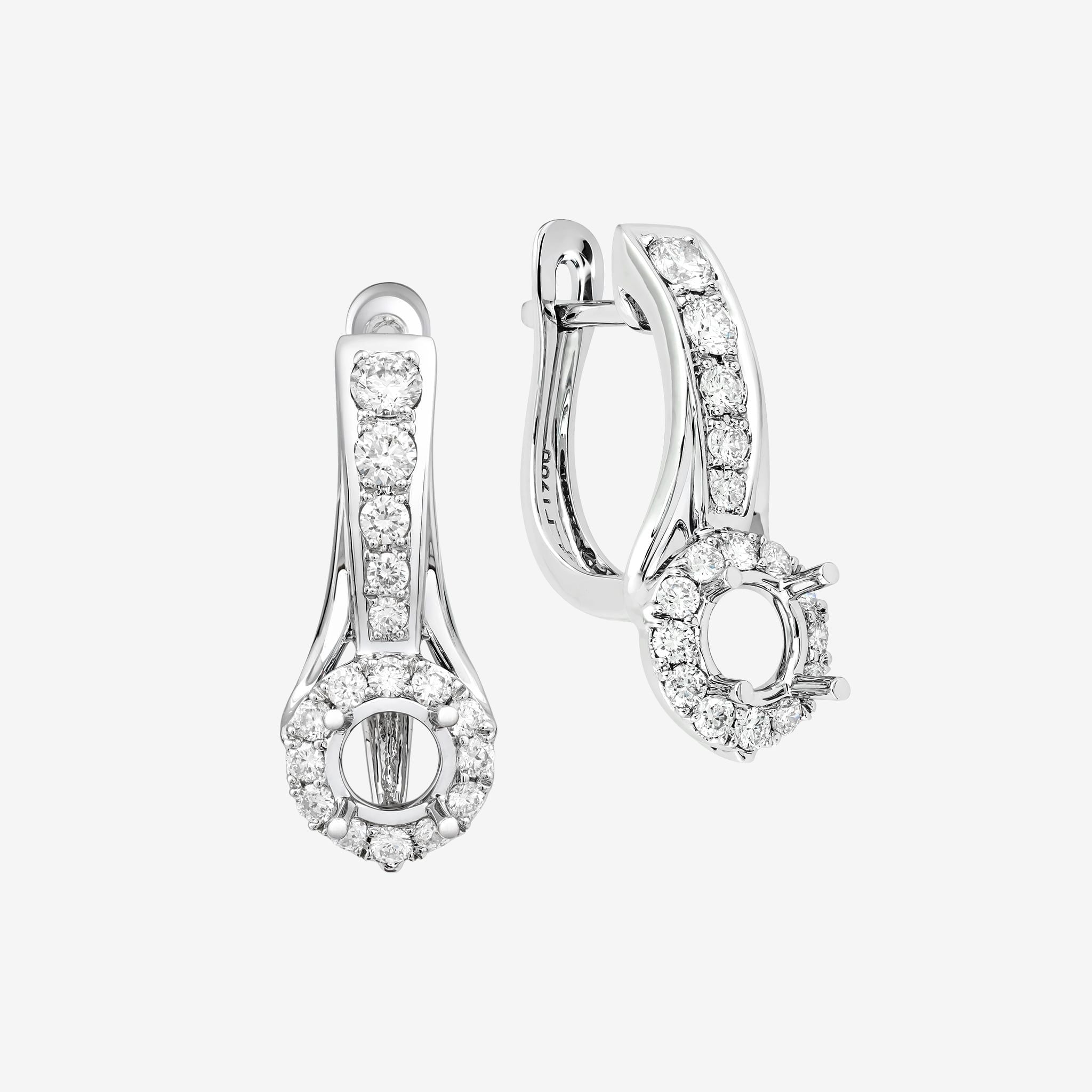 HALO SEMI-SET LEVERBACK EARRINGS
